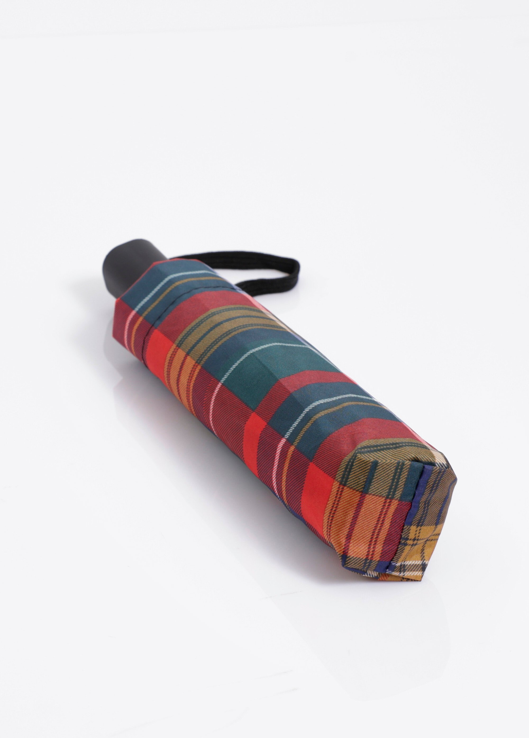 Parapluie automatique imprimé carreaux Femme Rouge NES180PAR2501 FA1