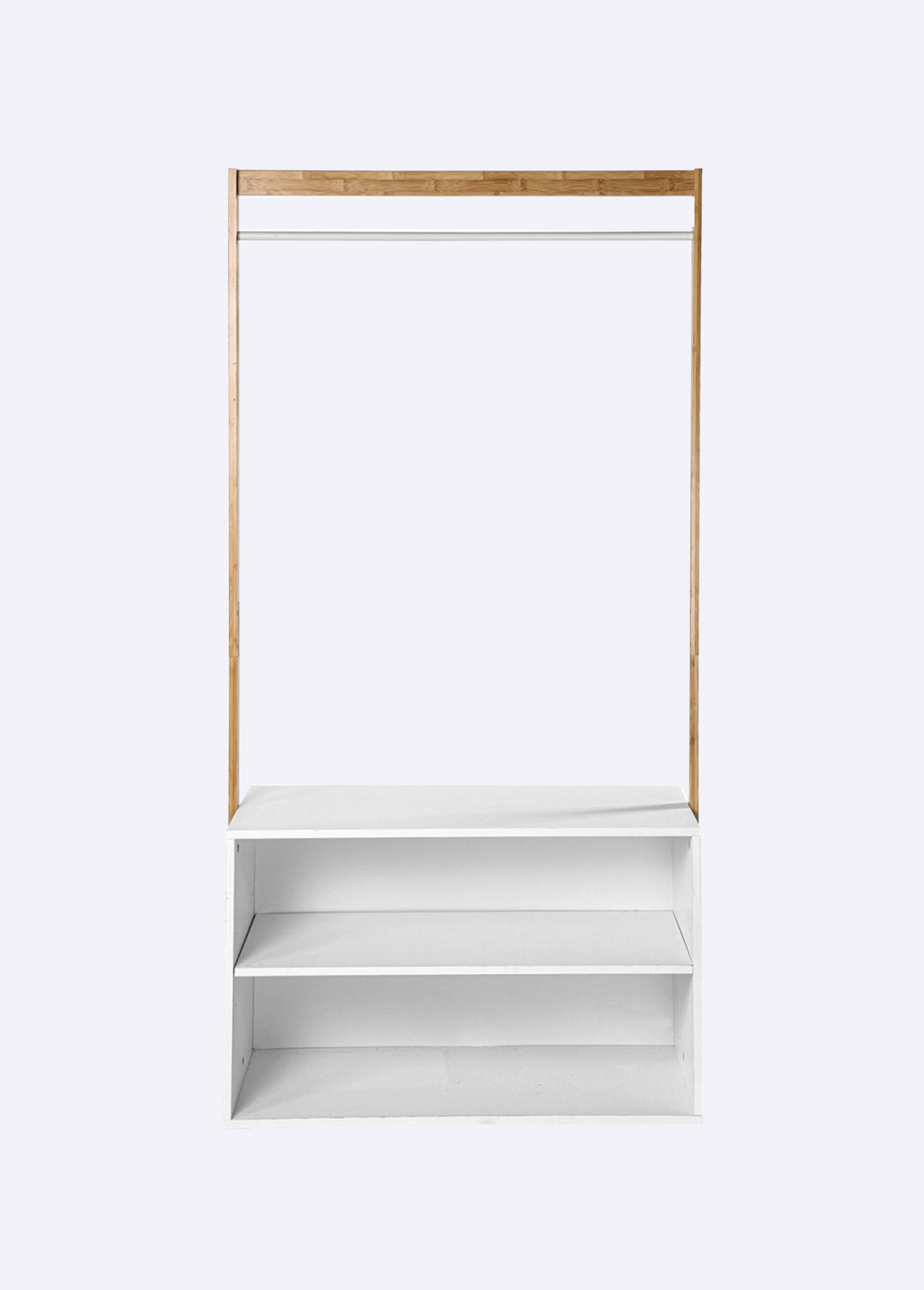 Penderie d'entrée avec détail décor bois BLANC CAL-21737133 FA1