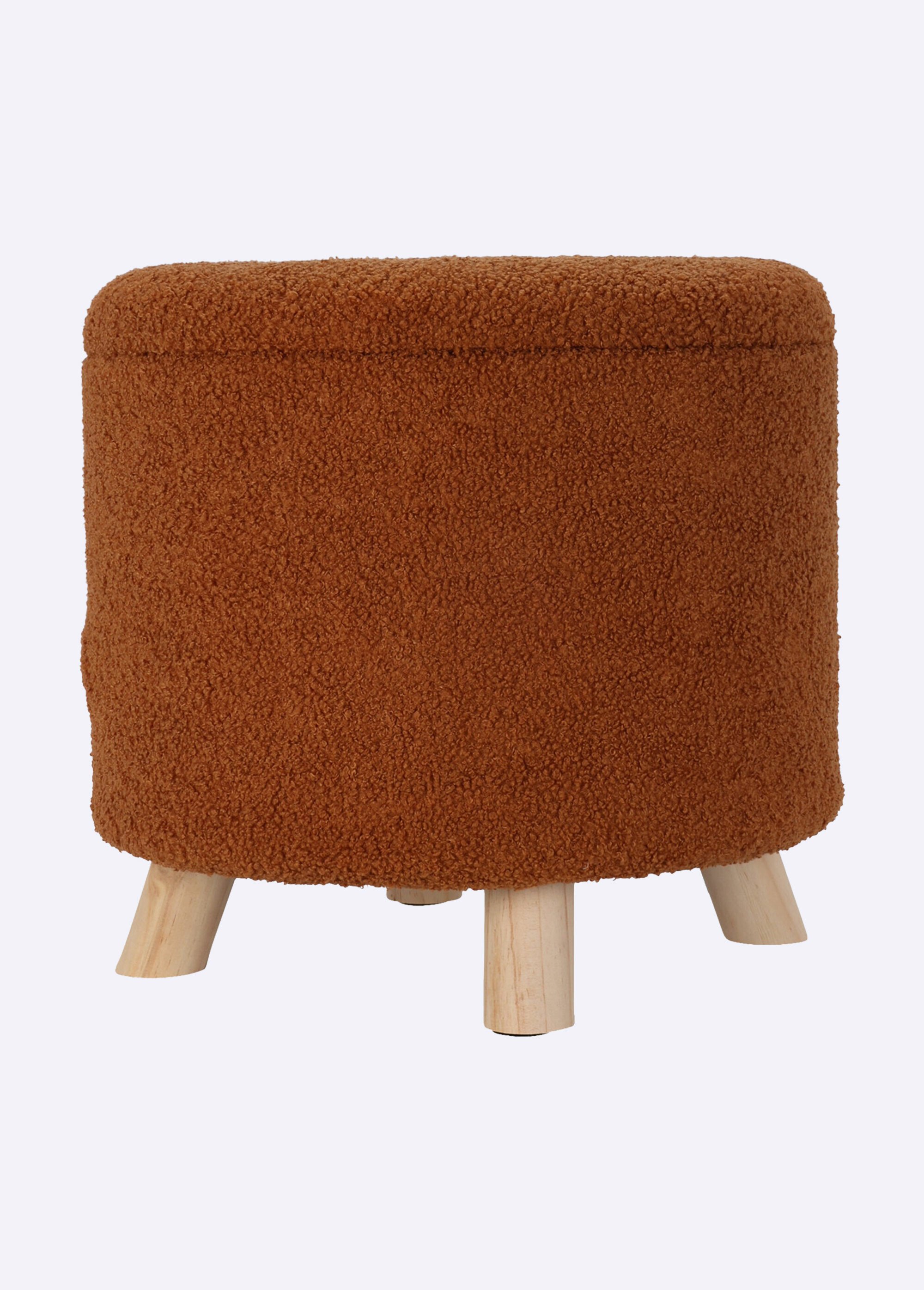 Pouf de rangement en maille bouclette MARRON KP-AAK400220 FA1