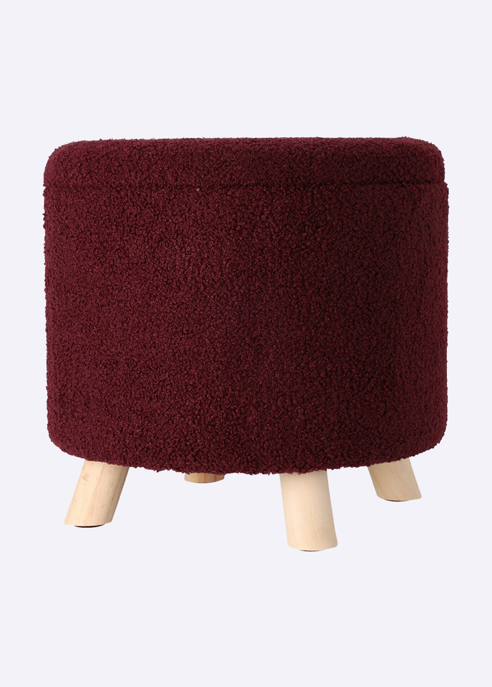 Pouf de rangement en maille bouclette ROUGE KP-AAK400220 FA1