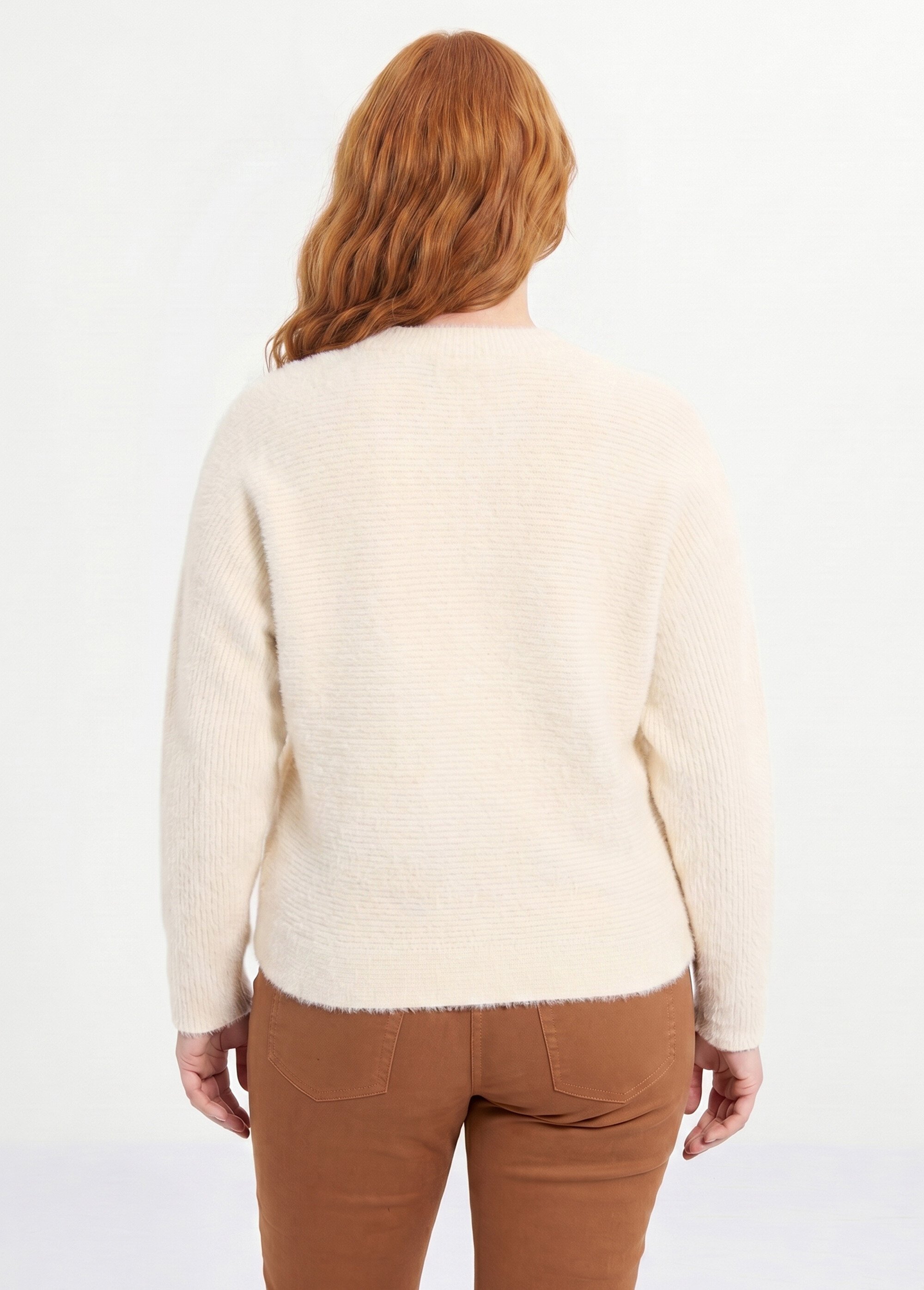 Pull côtelé col rond sans emmanchures boîte