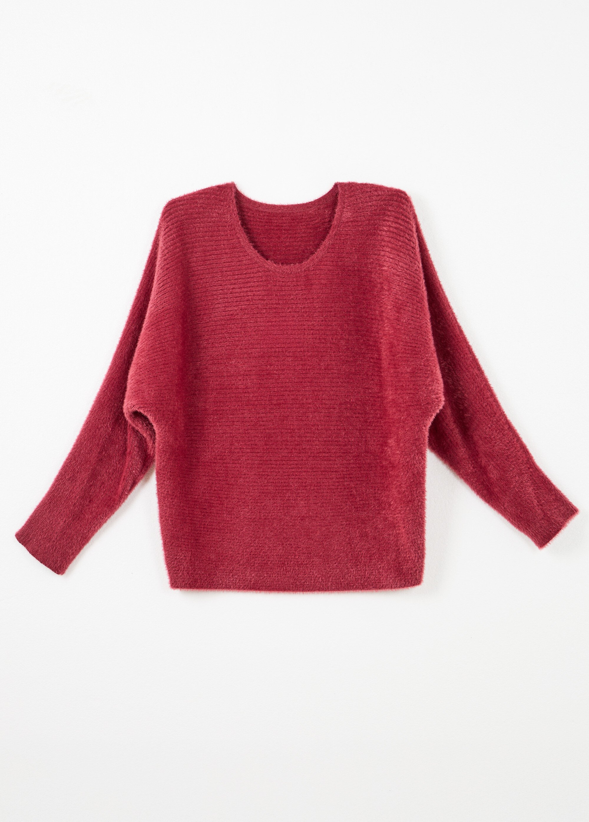 Pull côtelé col rond sans emmanchures boîte Femme Rouge PERONELLE AP1