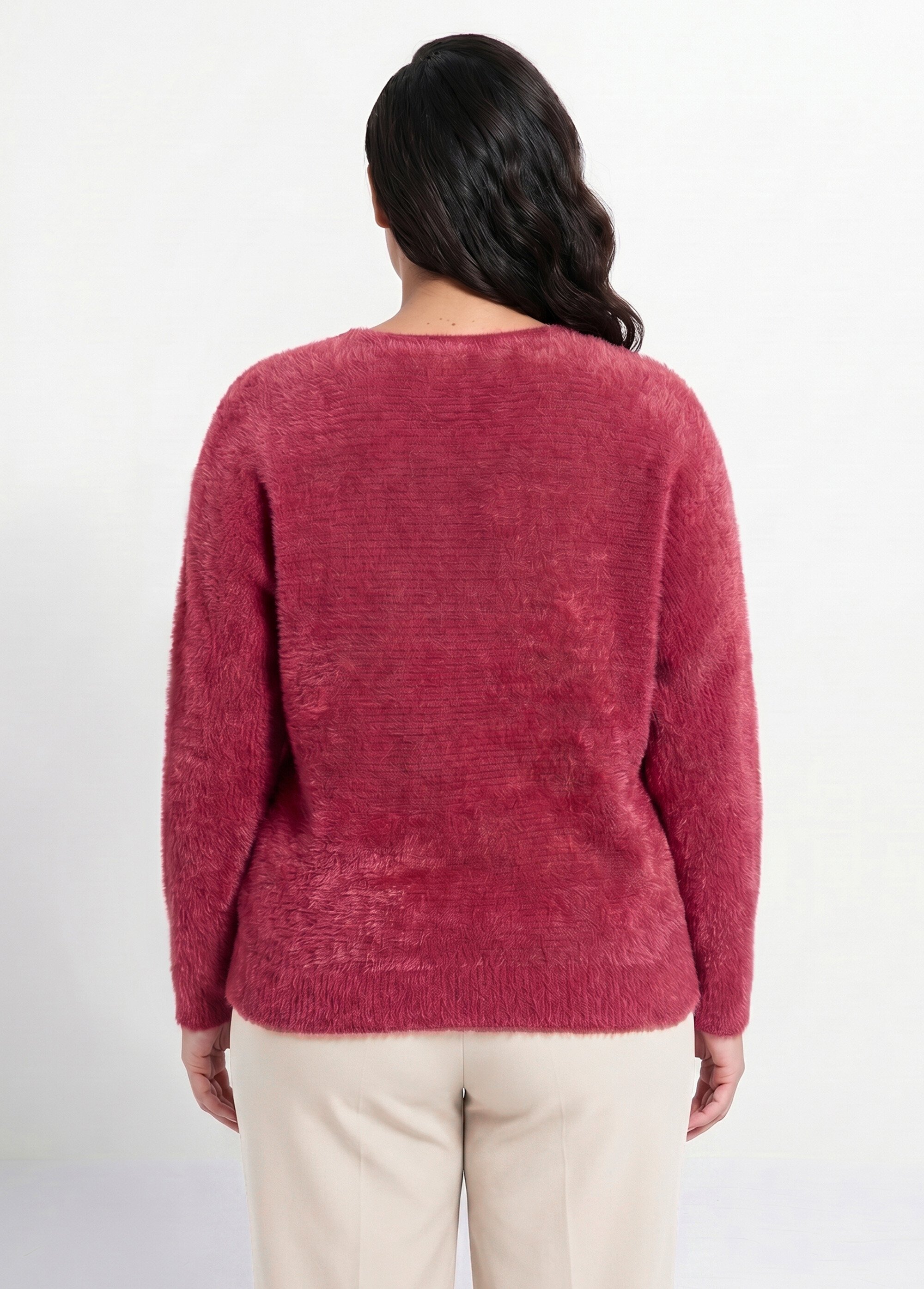 Pull côtelé col rond sans emmanchures boîte
