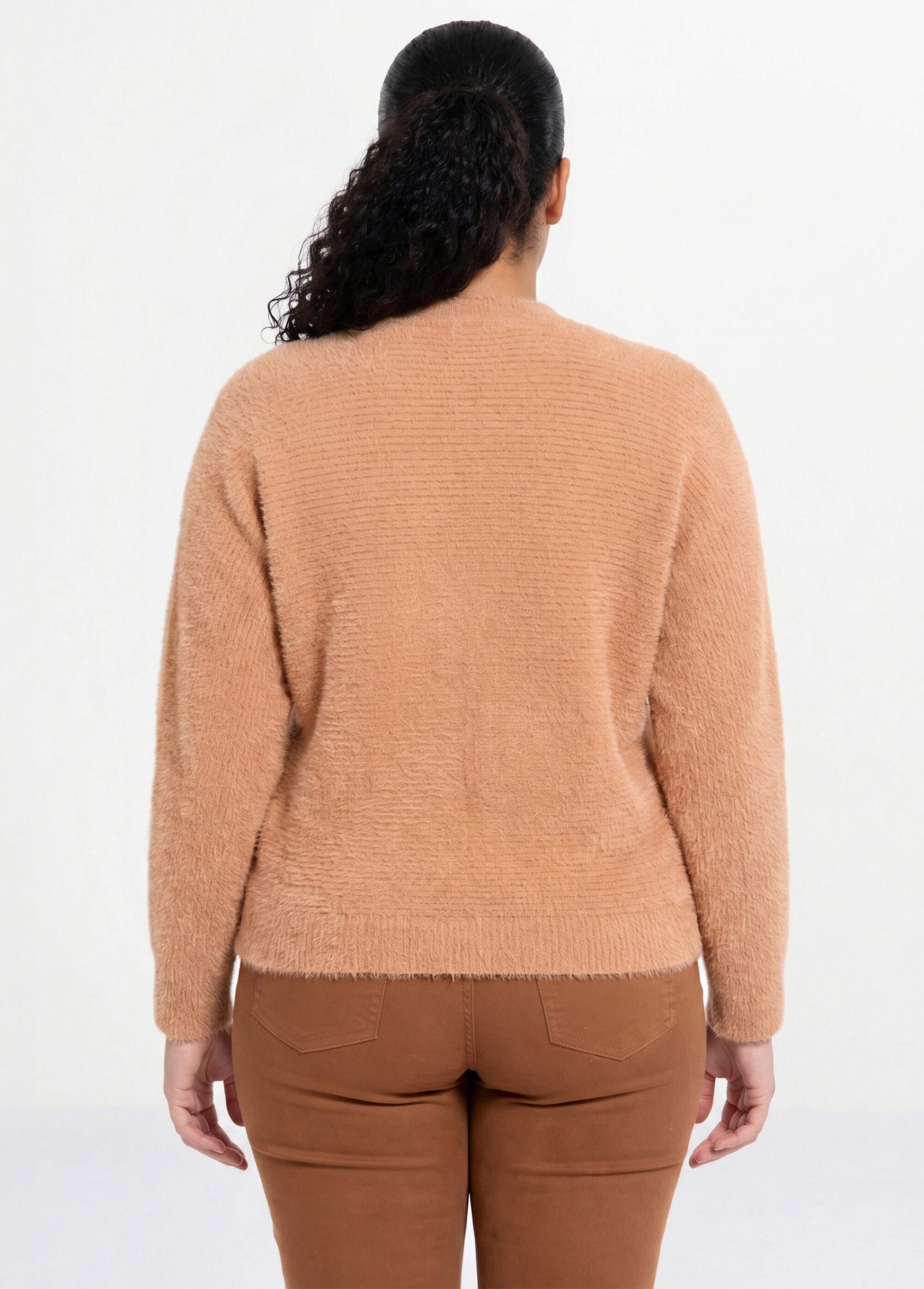 Pull côtelé col rond sans emmanchures boîte