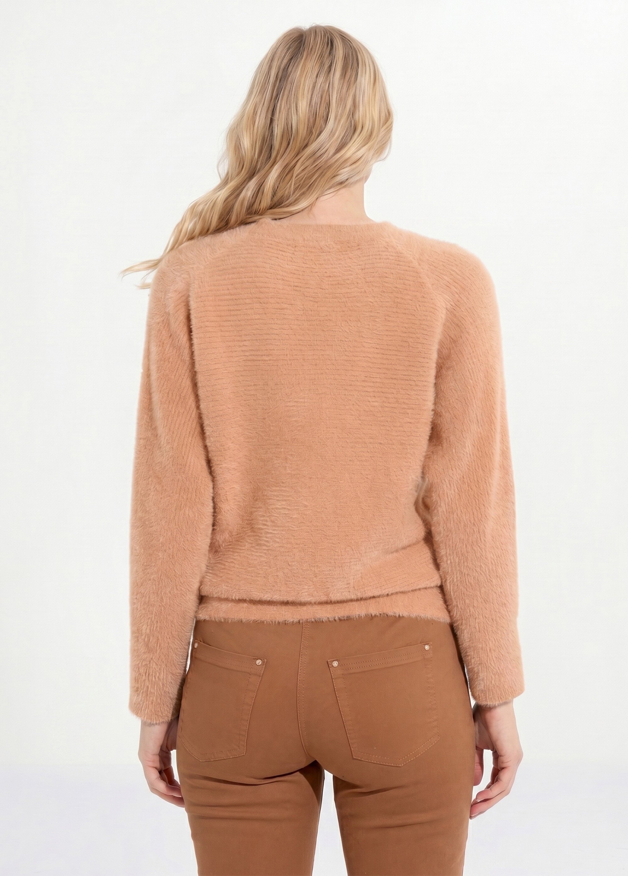 Pull côtelé col rond sans emmanchures boîte