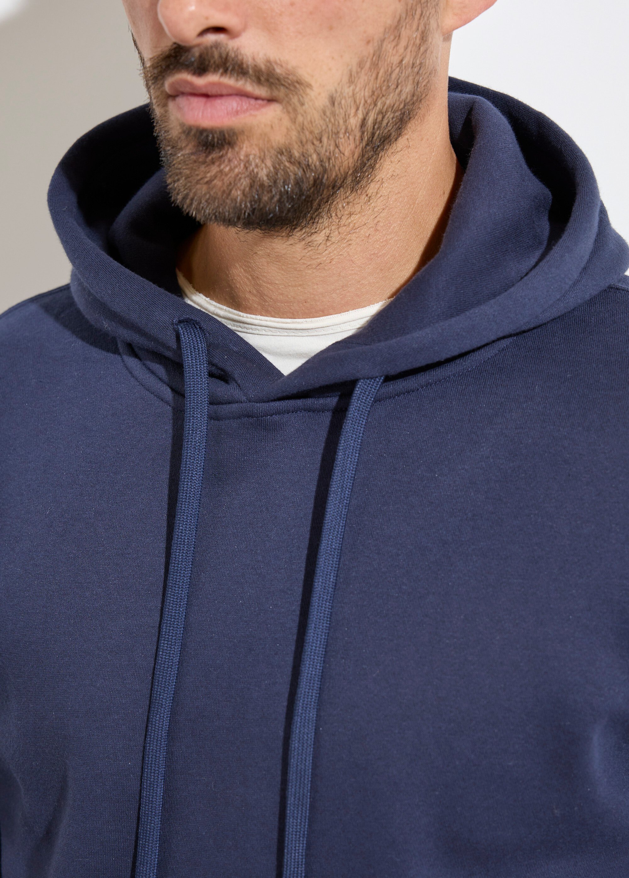 Sweat shirt à capuche et poche kangourou Bleu MENZT1008 DE2