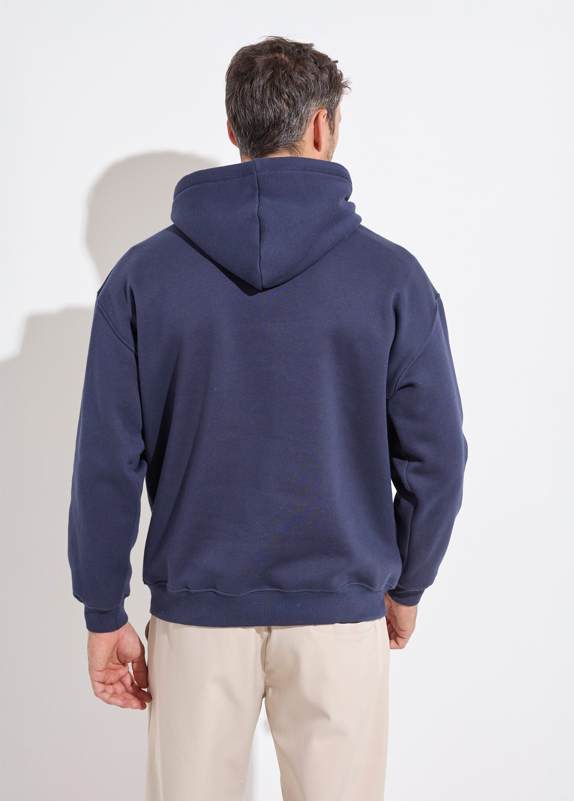 Sweat shirt à capuche et poche kangourou Bleu MENZT1008 DO1