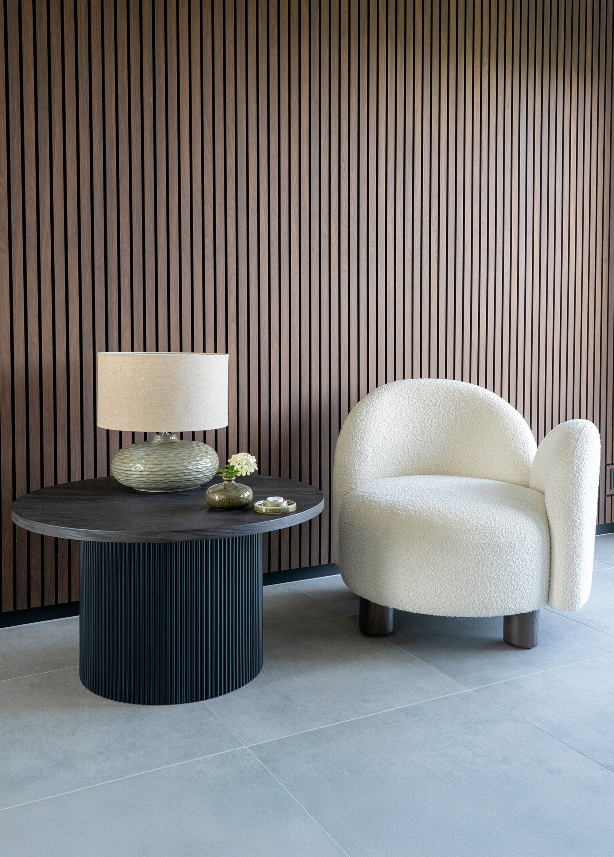 Table basse aspect bois, pied rainuré MARRON HN-2601030 SI1