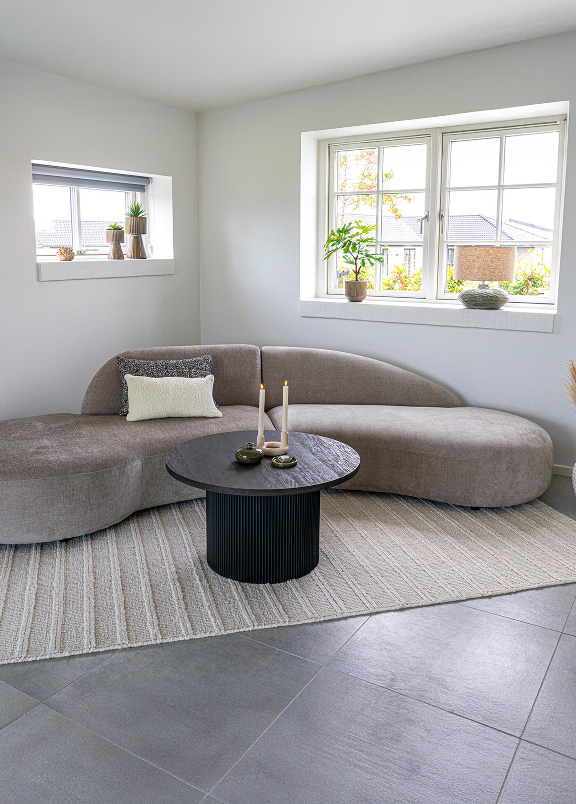 Table basse aspect bois, pied rainuré MARRON HN-2601030 SI2