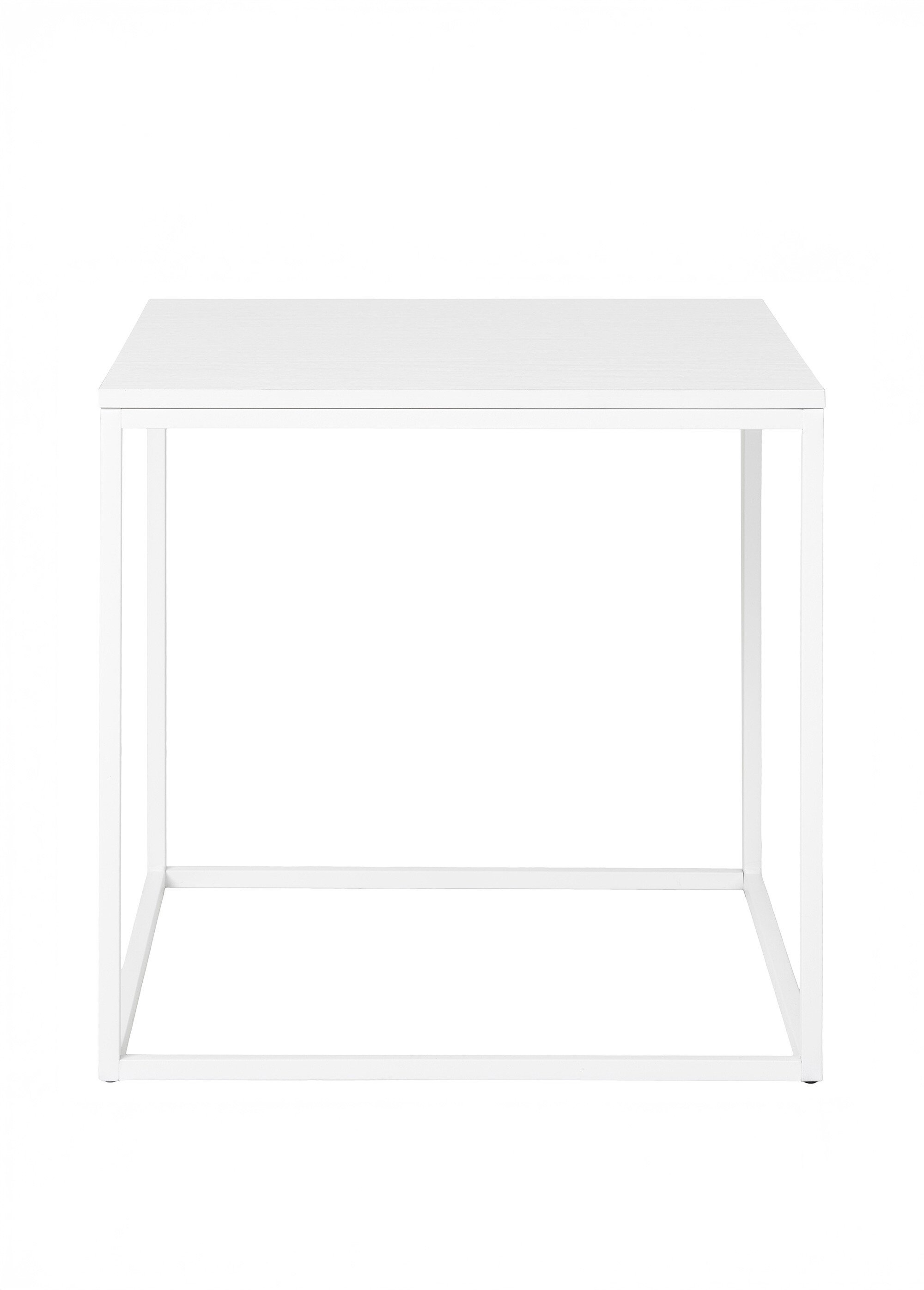 Table d'appoint acier forme cube BLANC HN-2101401 DE1