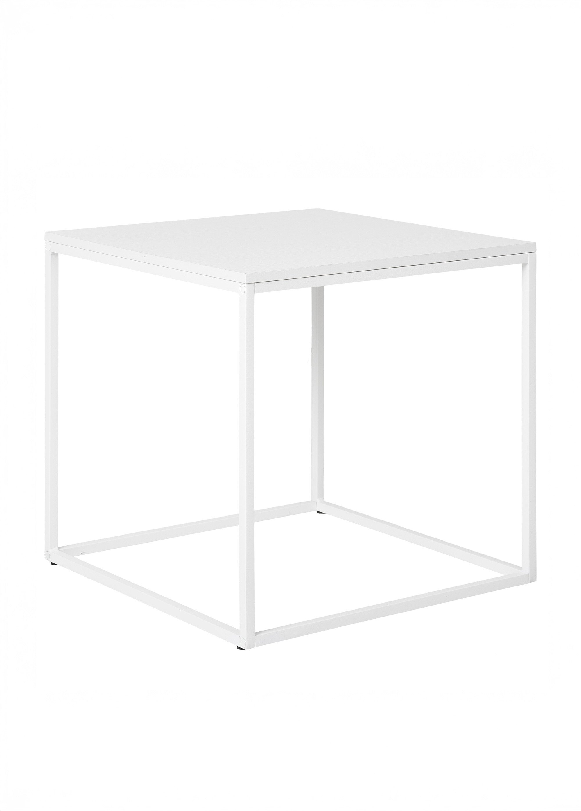 Table d'appoint acier forme cube BLANC HN-2101401 FA1