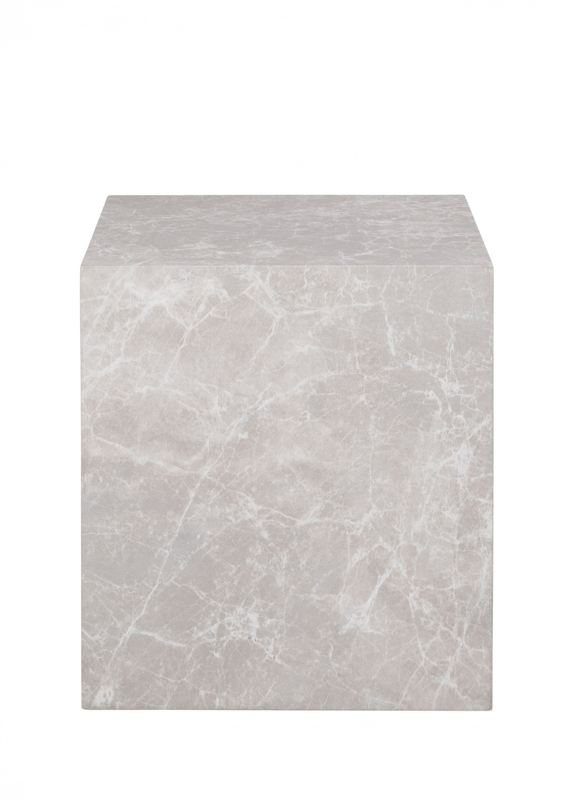 Table d'appoint cube, aspect marbre