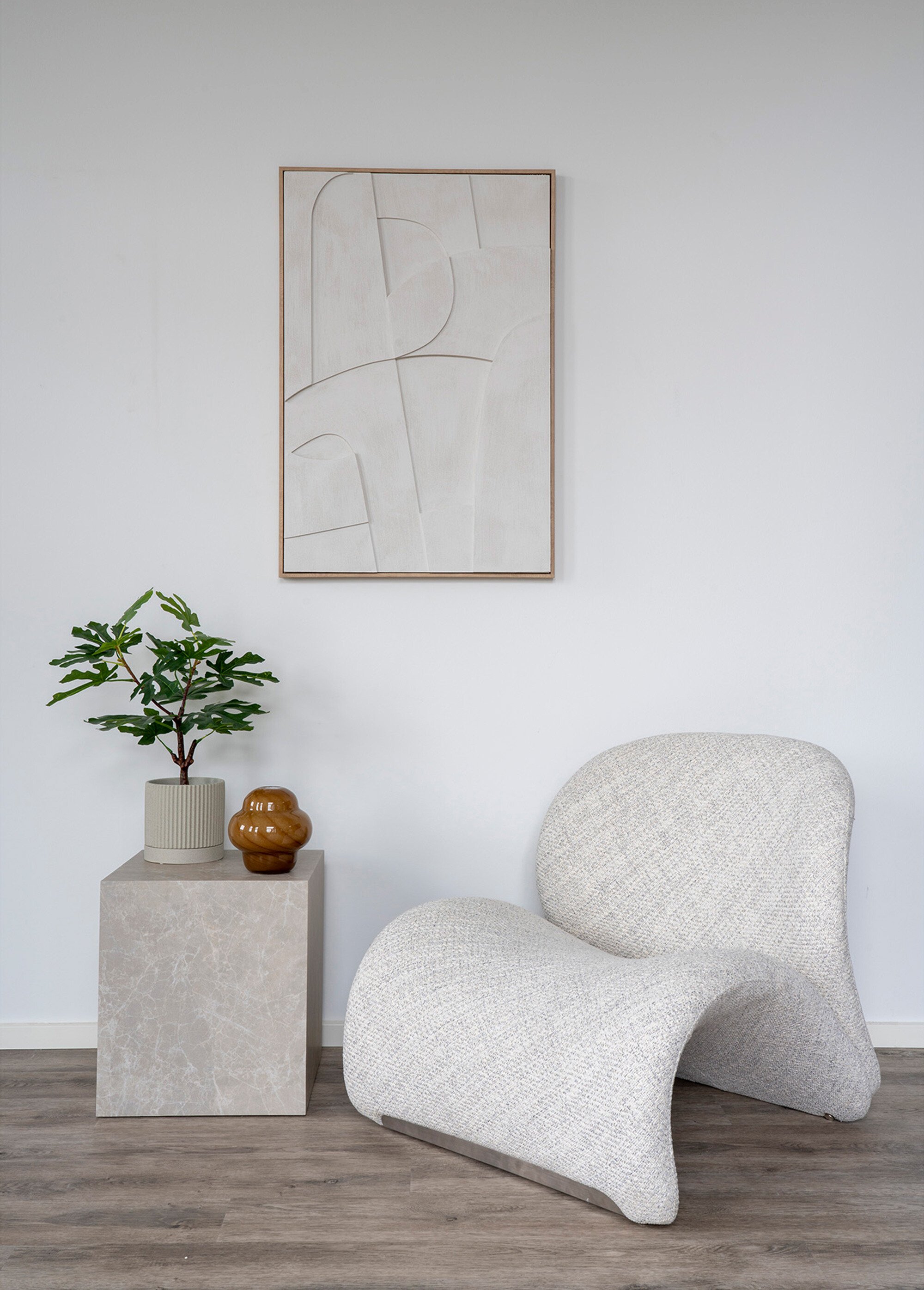 Table d'appoint cube, aspect marbre GRIS HN-2102060 SI1