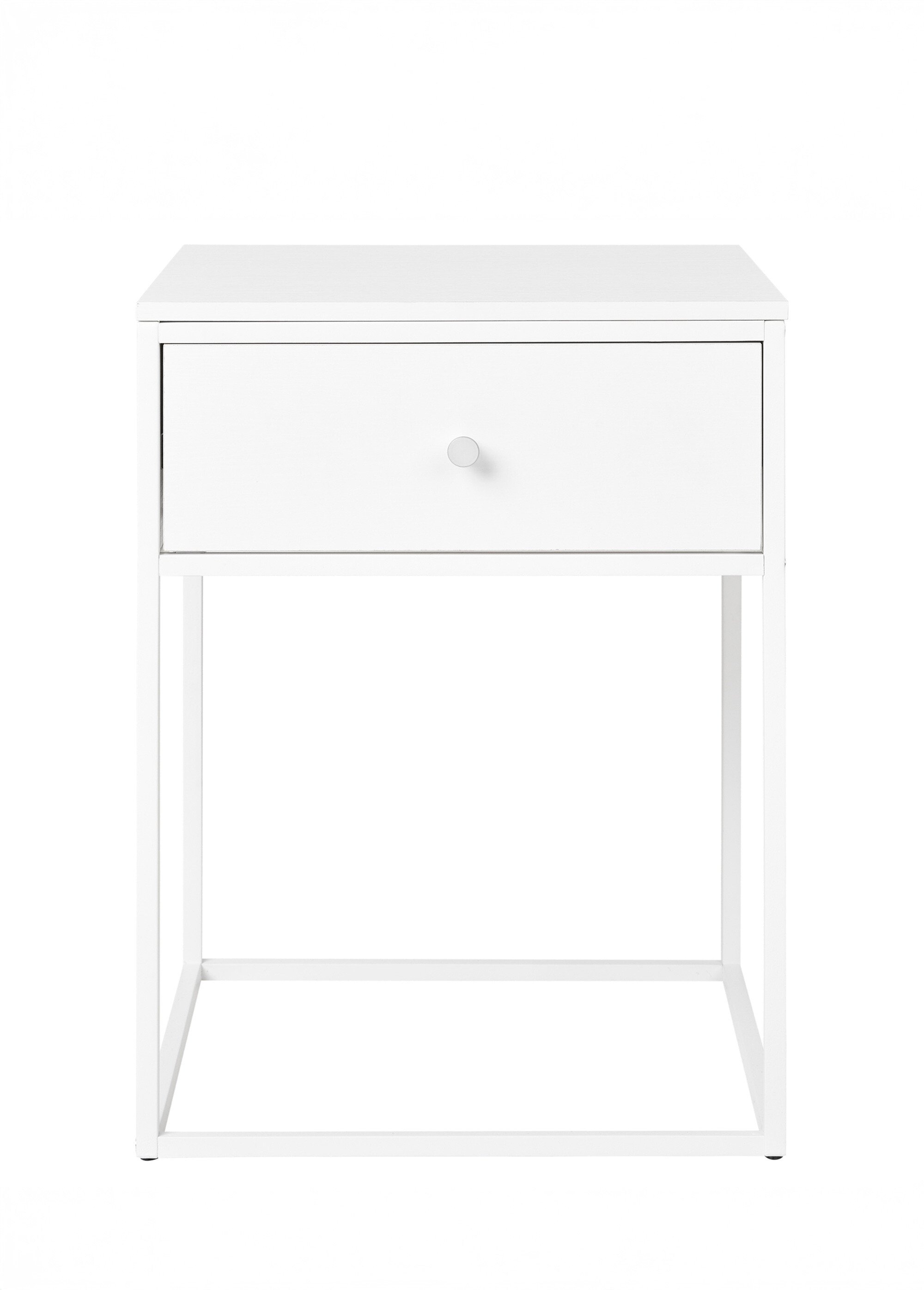 Table d'appoint en acier, avec tiroir BLANC HN-2101611 DE1