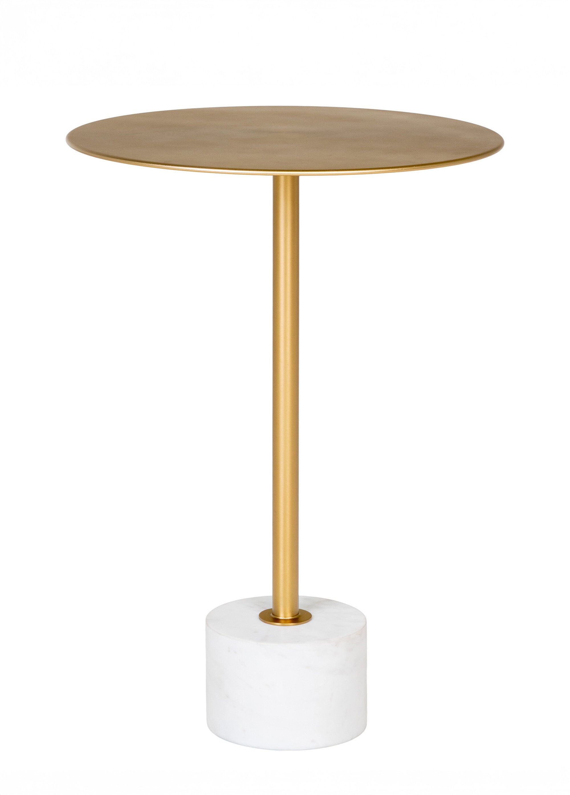 Table d'appoint haute, laiton et marbre BLANC HN-1601500 FA1