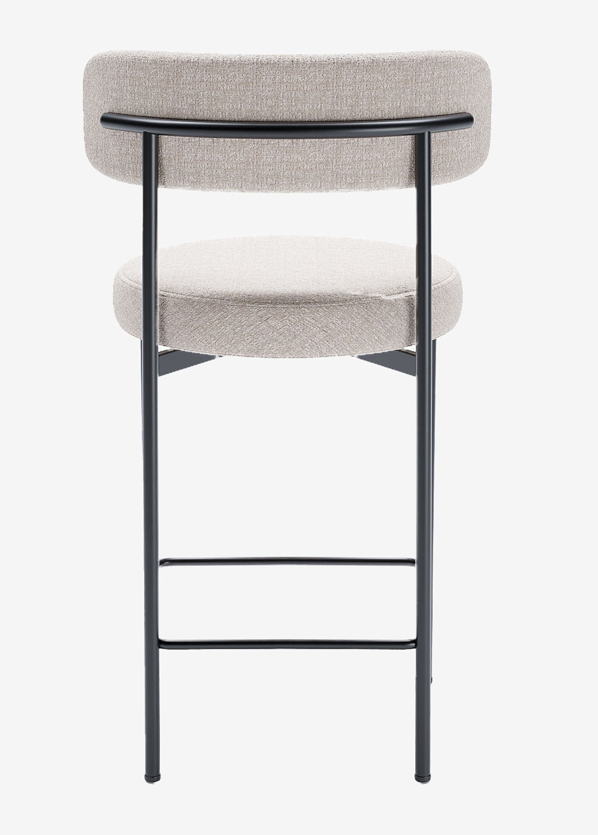 Tabourets de bar avec dossier, pieds métal BEIGE POT-AGATHE DO1