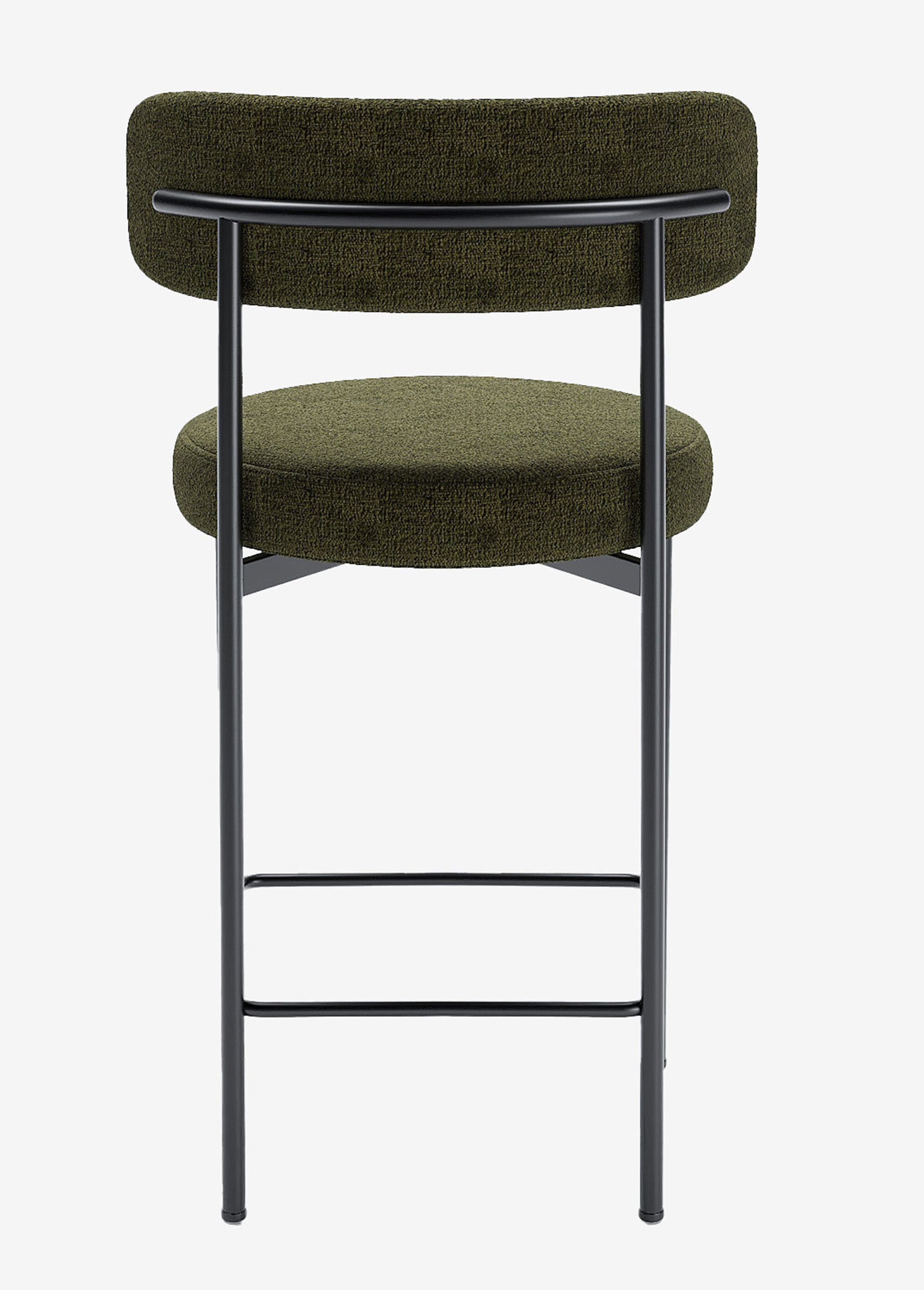 Tabourets de bar avec dossier, pieds métal VERT POT-AGATHE DO1