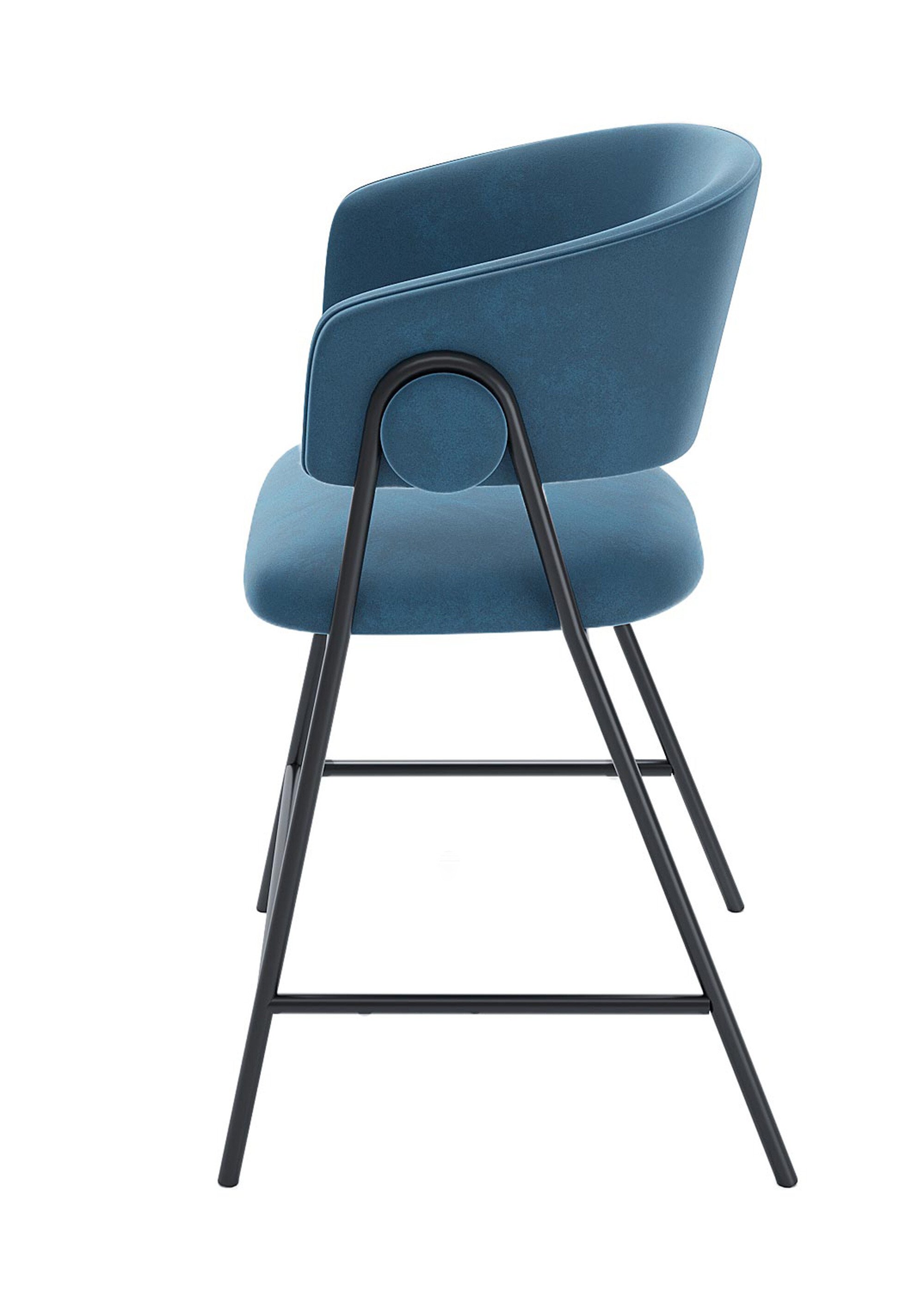 Tabourets de bar confortables en velours BLEU POT-BONNIE DR1