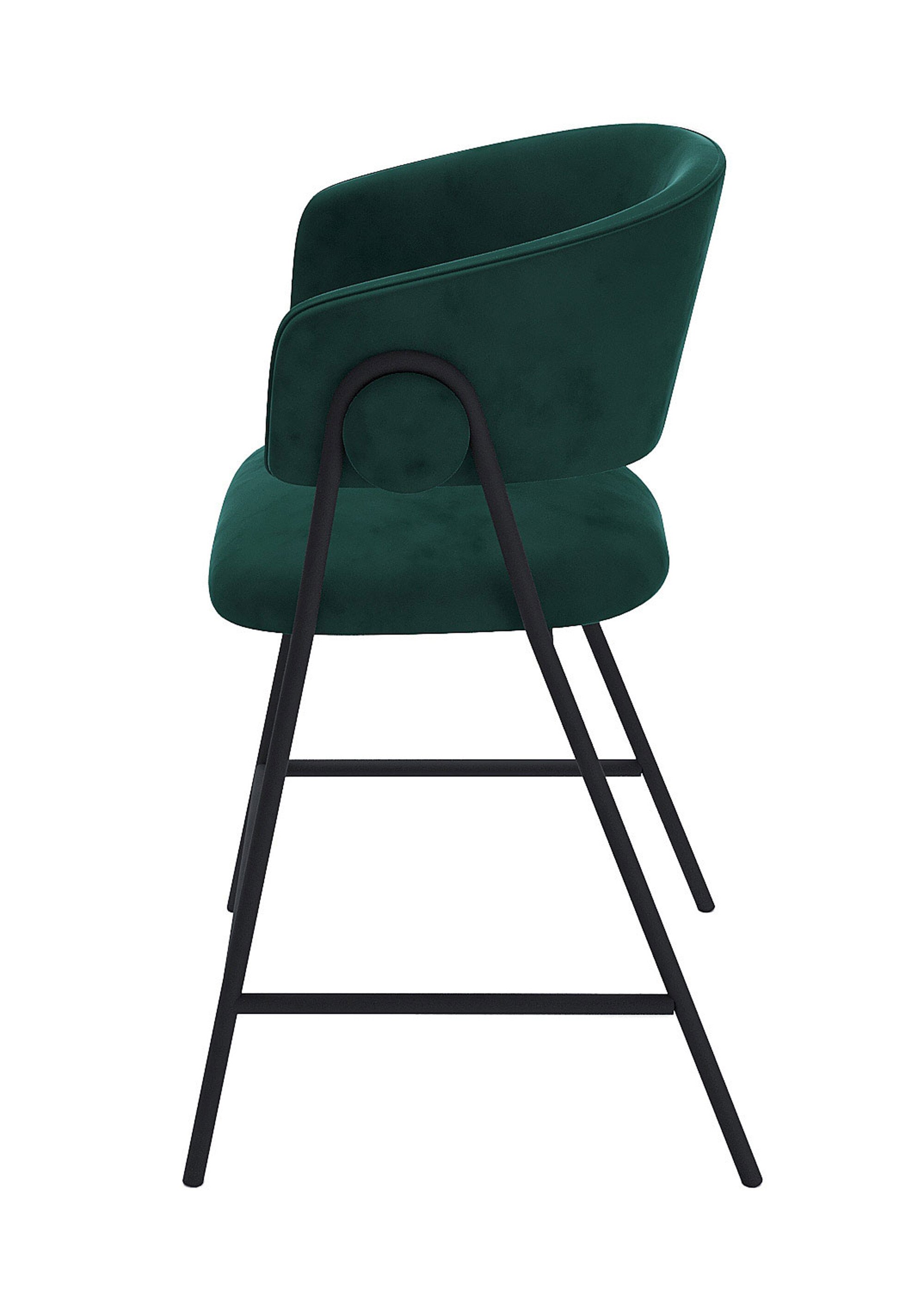 Tabourets de bar confortables en velours VERT POT-BONNIE DR1