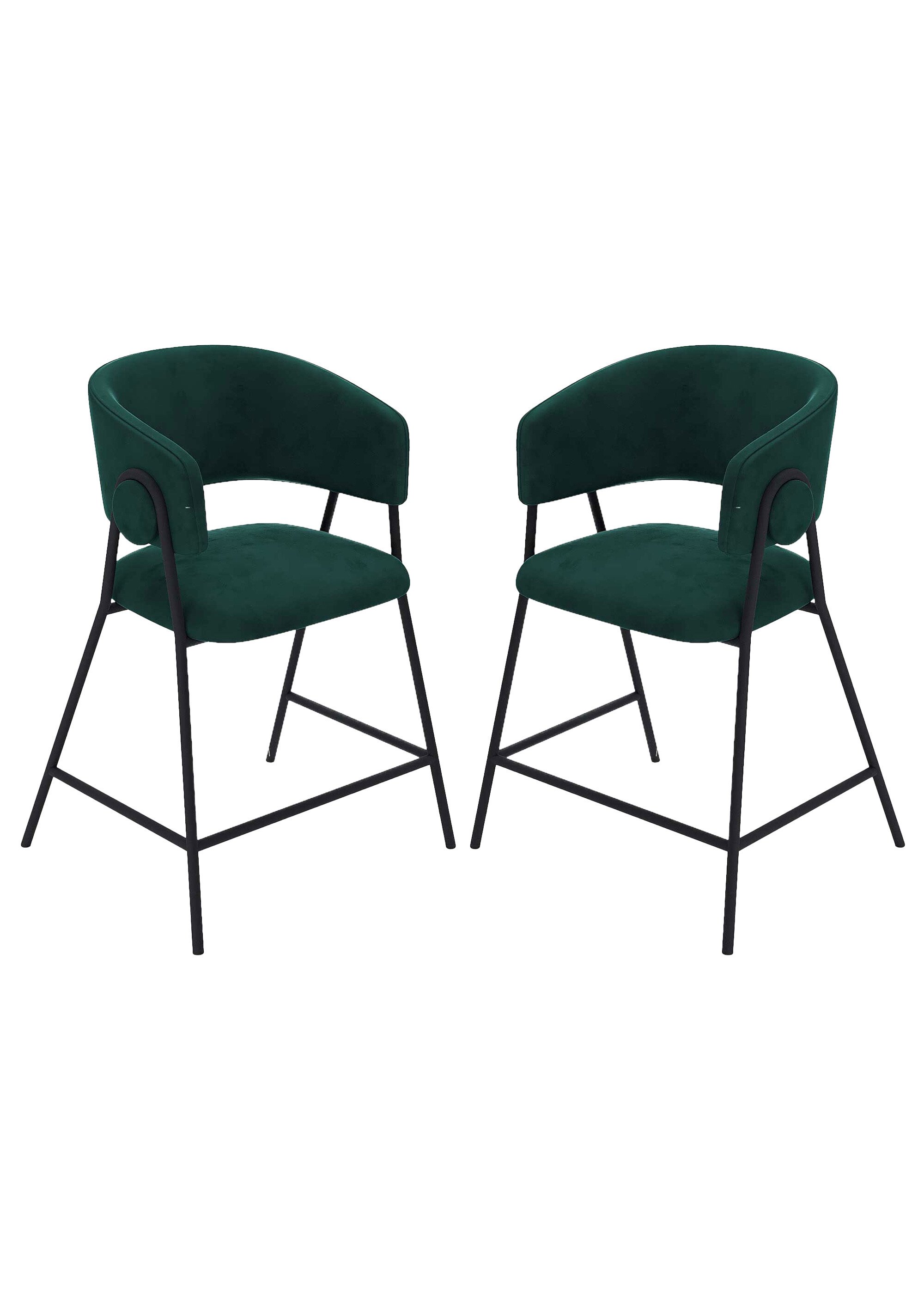 Tabourets de bar confortables en velours VERT POT-BONNIE FA1