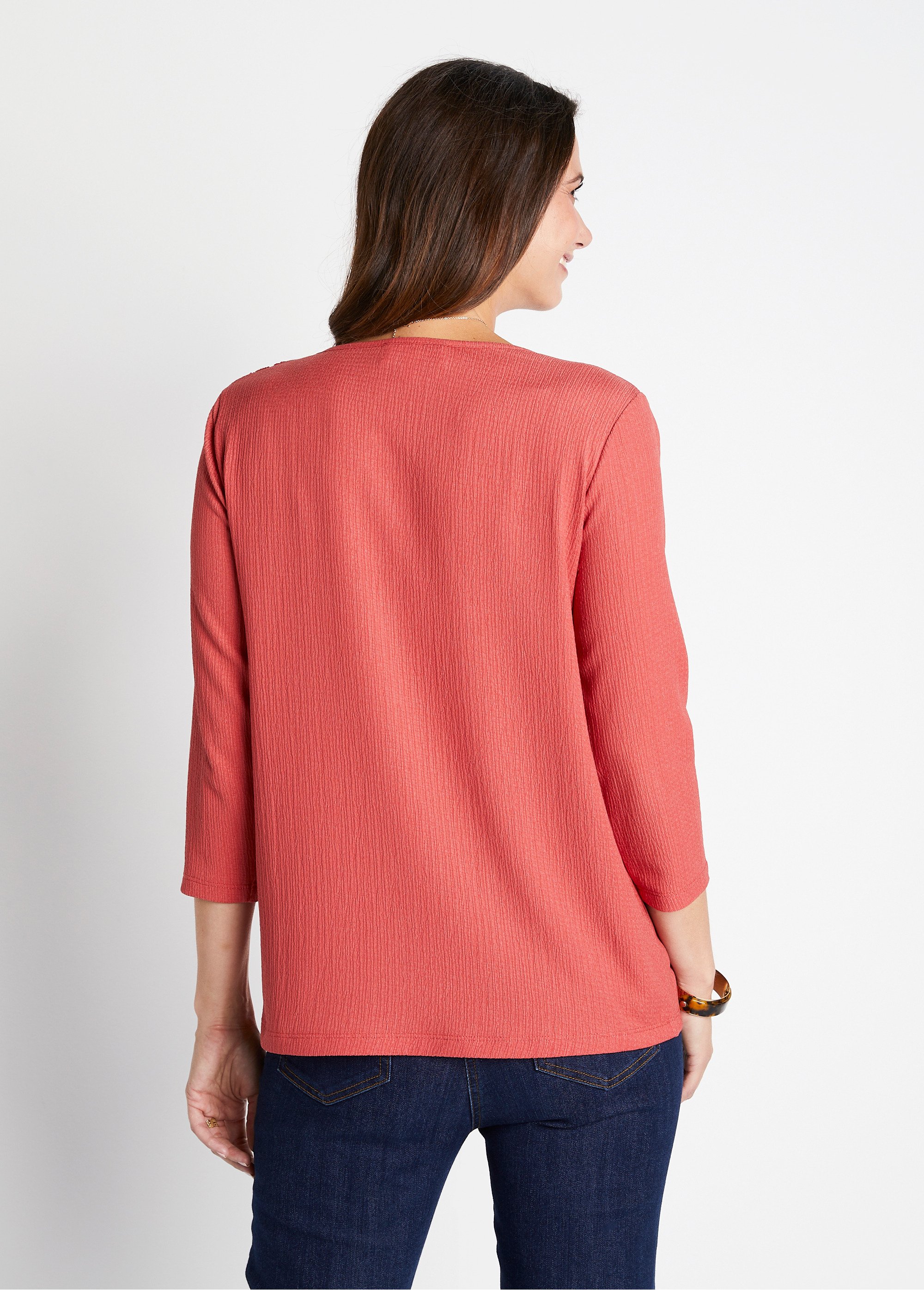 T-shirt manches 3/4 dentelle