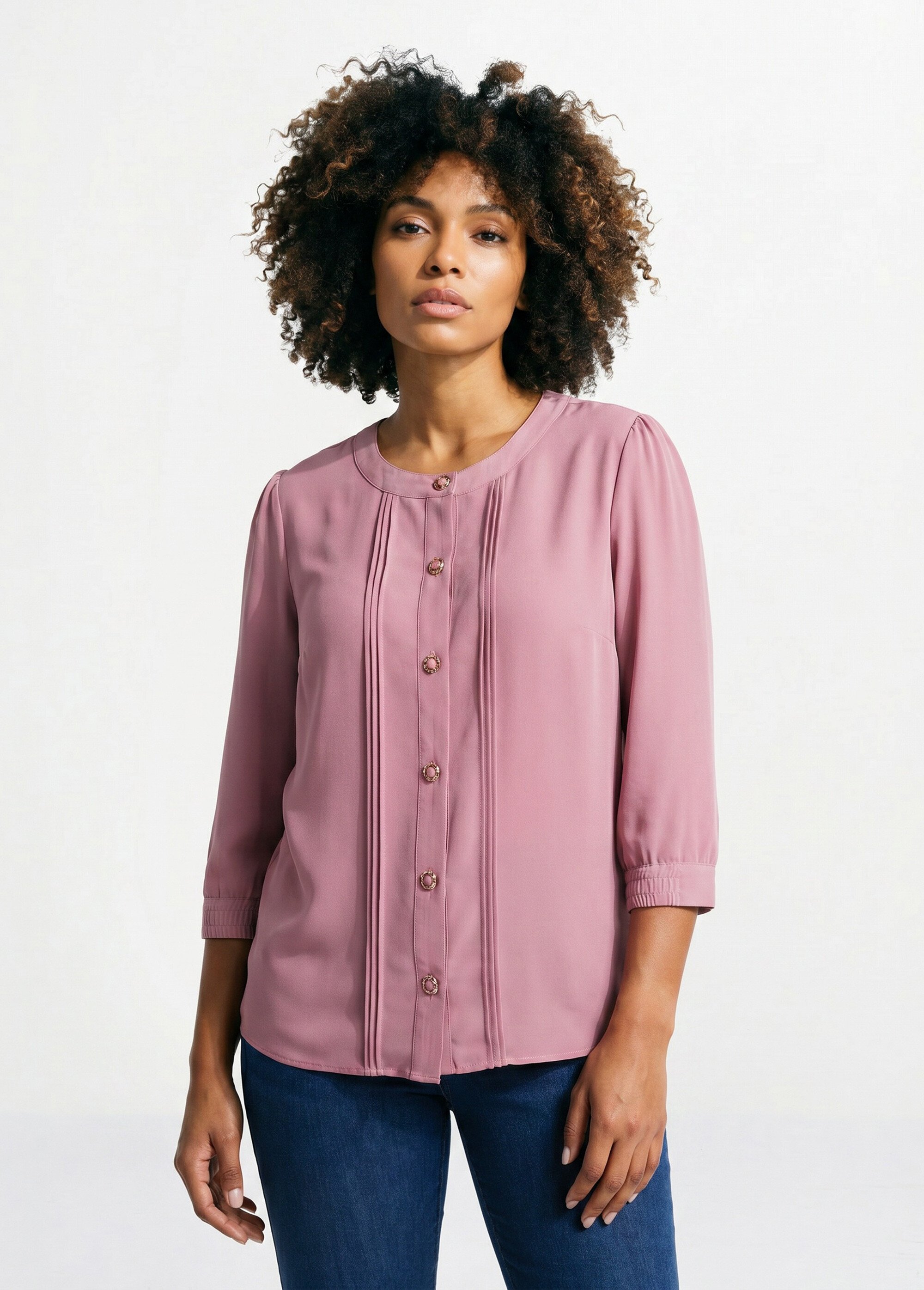 Tunique ample mi longue col rond Femme Violet CARVIN FA1