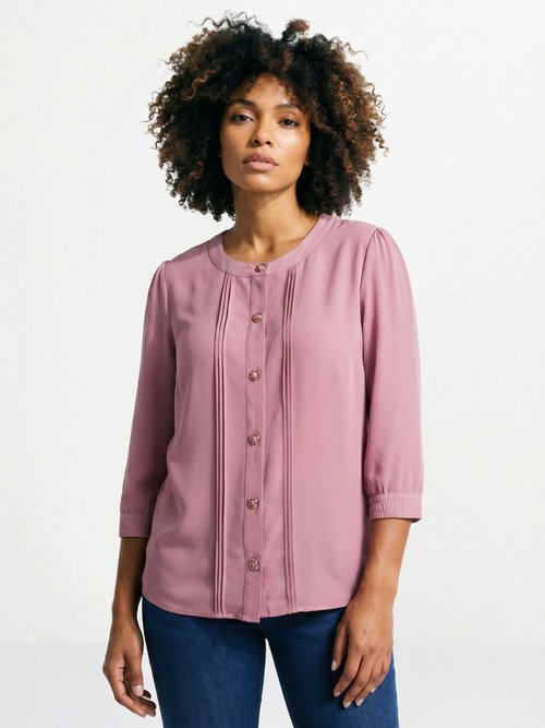 Tunique ample mi longue col rond Femme Violet CARVIN FA1