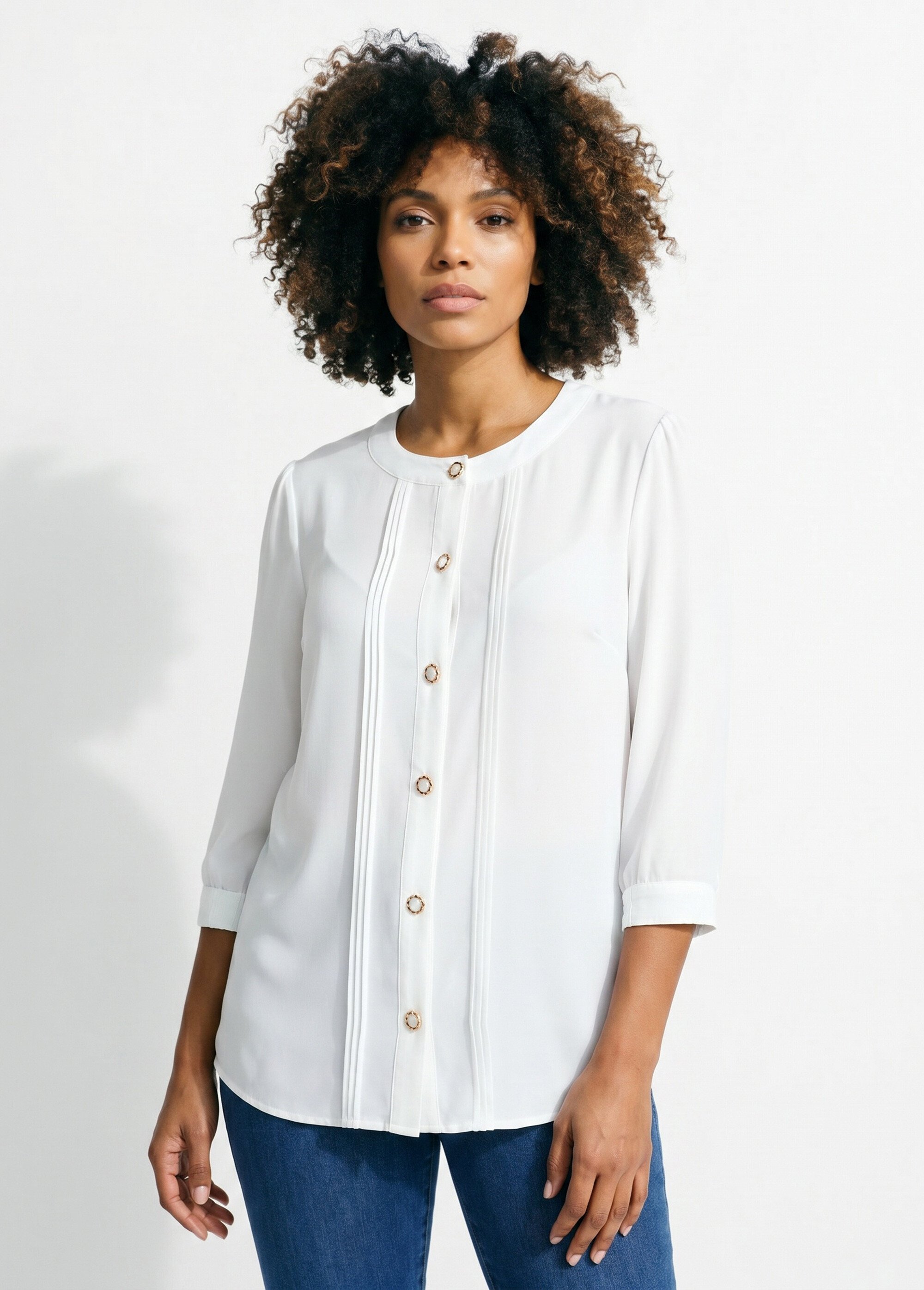Tunique ample mi longue col rond Femme Beige CARVIN FA1