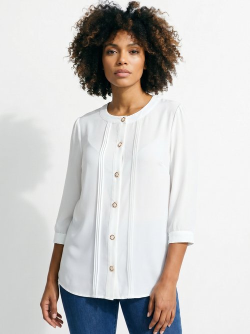 Tunique ample mi longue col rond Femme Beige CARVIN FA1