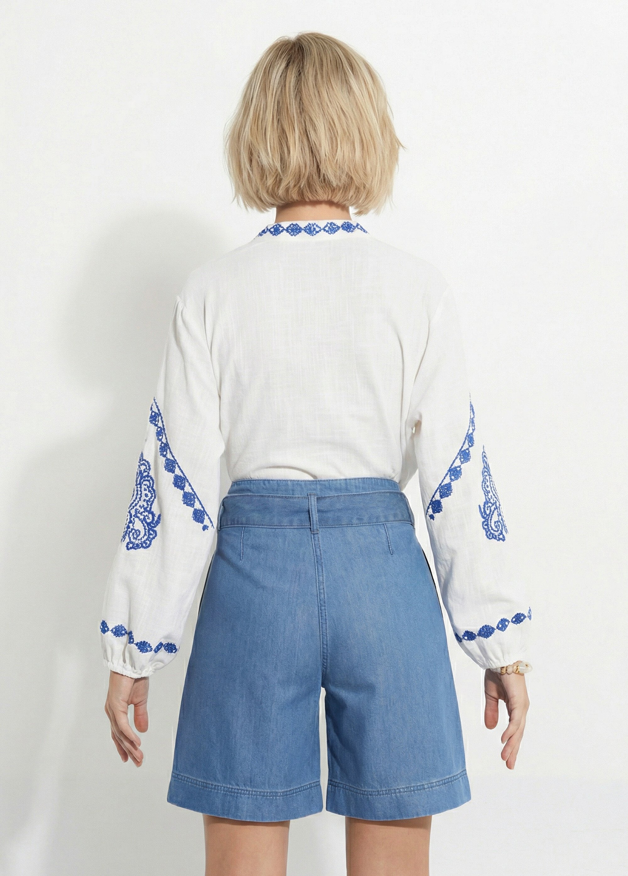 Tunique coton broderies et sequins Femme Blanc COSMANE DO1