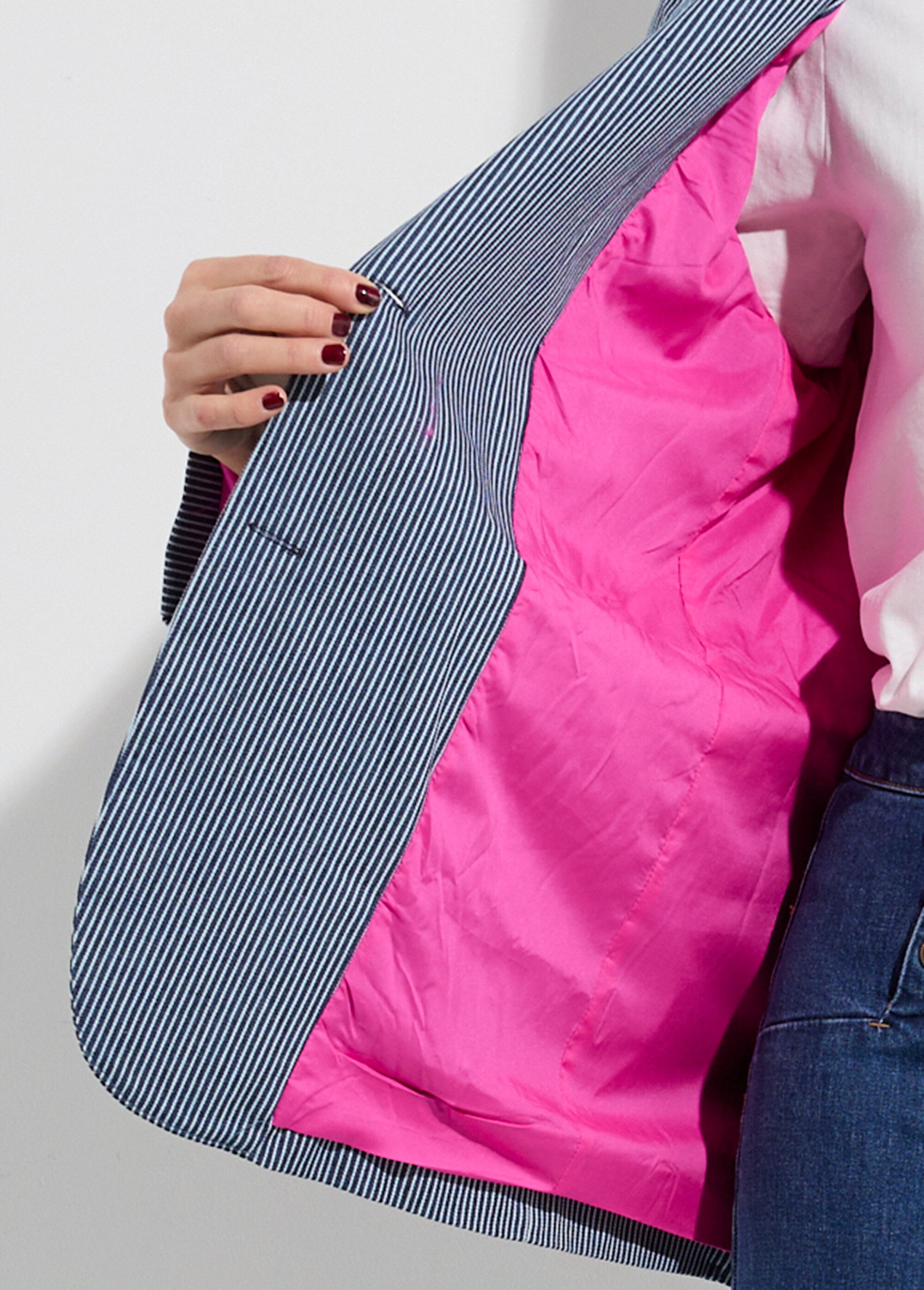 Veste en twill rayé, col tailleur Femme RAYE BLEU JS-JS-1116 DE2