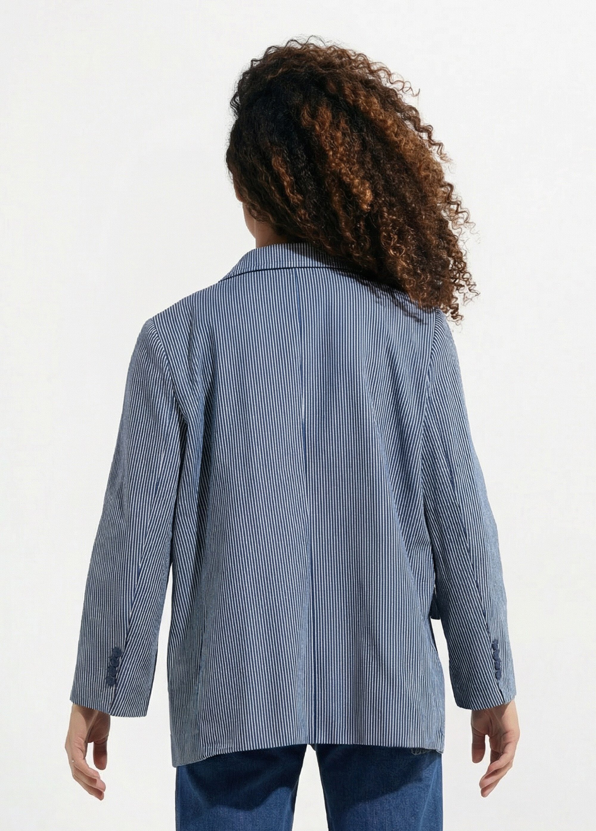 Veste en twill rayé, col tailleur Femme RAYE BLEU JS-JS-1116 DO1