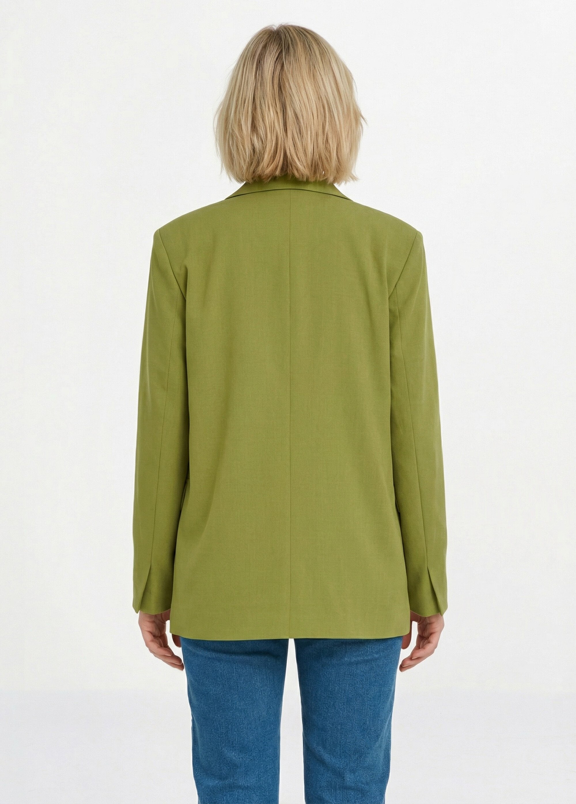 Veste longue 1 bouton avec col tailleur Femme Vert ANG-ZOELIE DO1