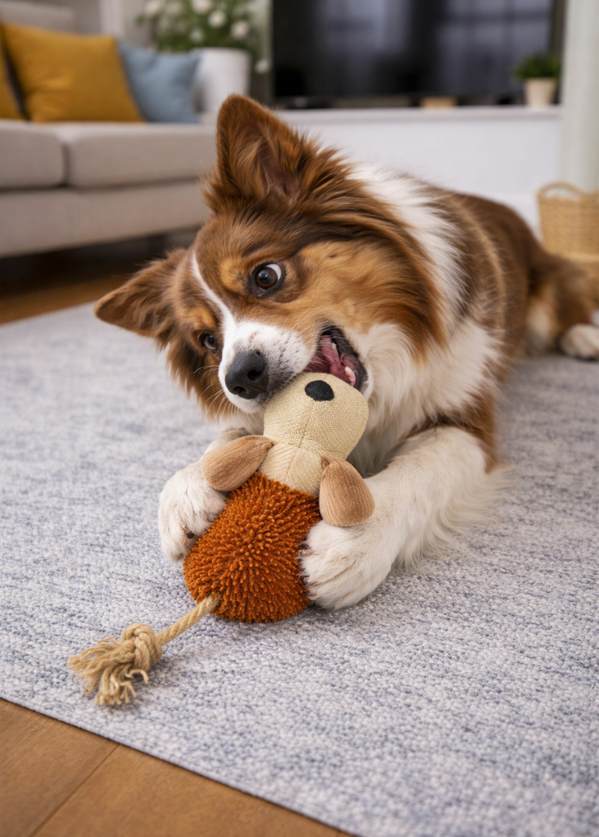 Doudou pour animal en forme de chien MARRON RIG-00005974EL SI1