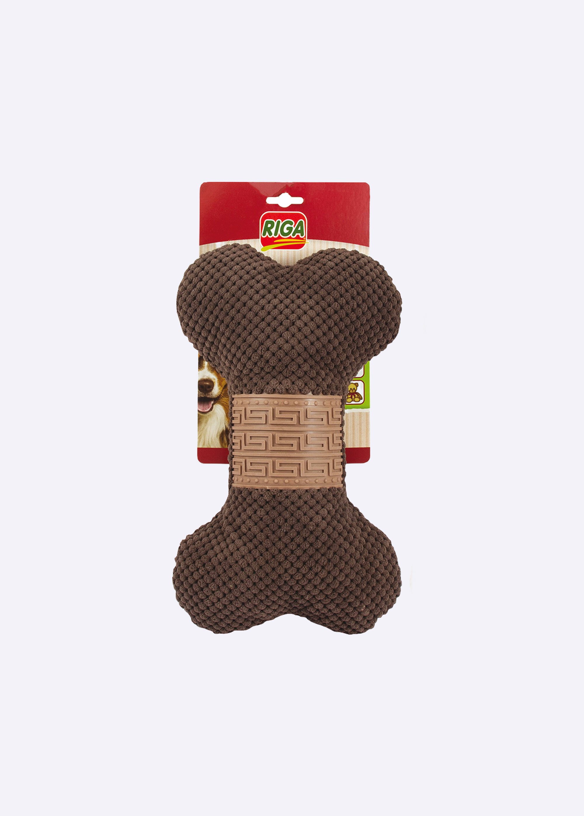 Doudou tissu pour animal en forme d'os MARRON RIG-00005973EL FA1