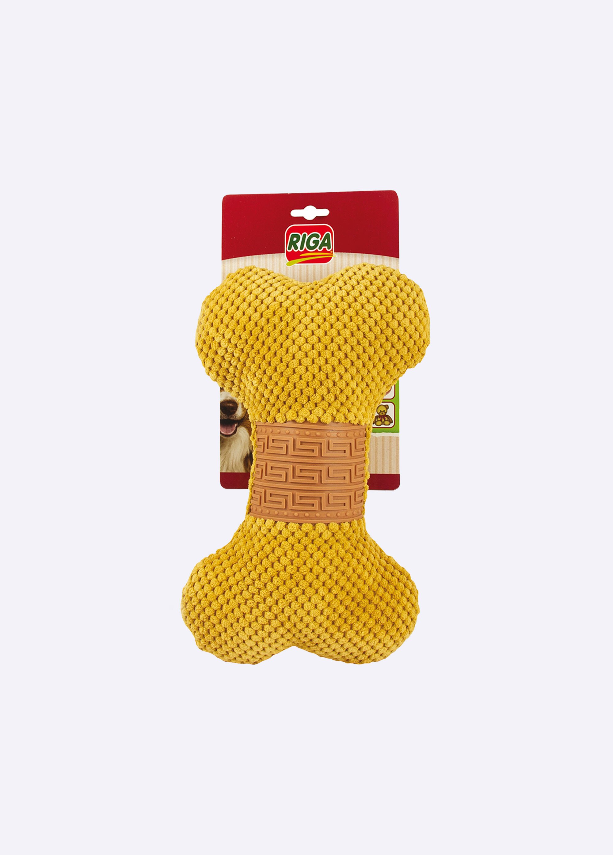 Doudou tissu pour animal en forme d'os JAUNE RIG-00005973EL FA1