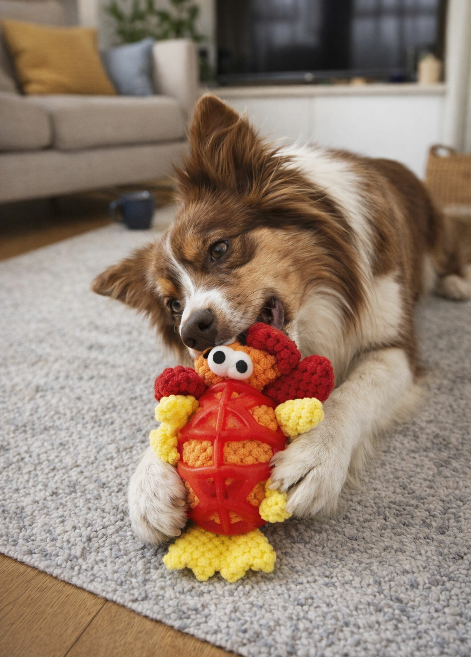Doudou tissu et caoutchouc, pour chien ORANGE RIG-00005975EL SI1