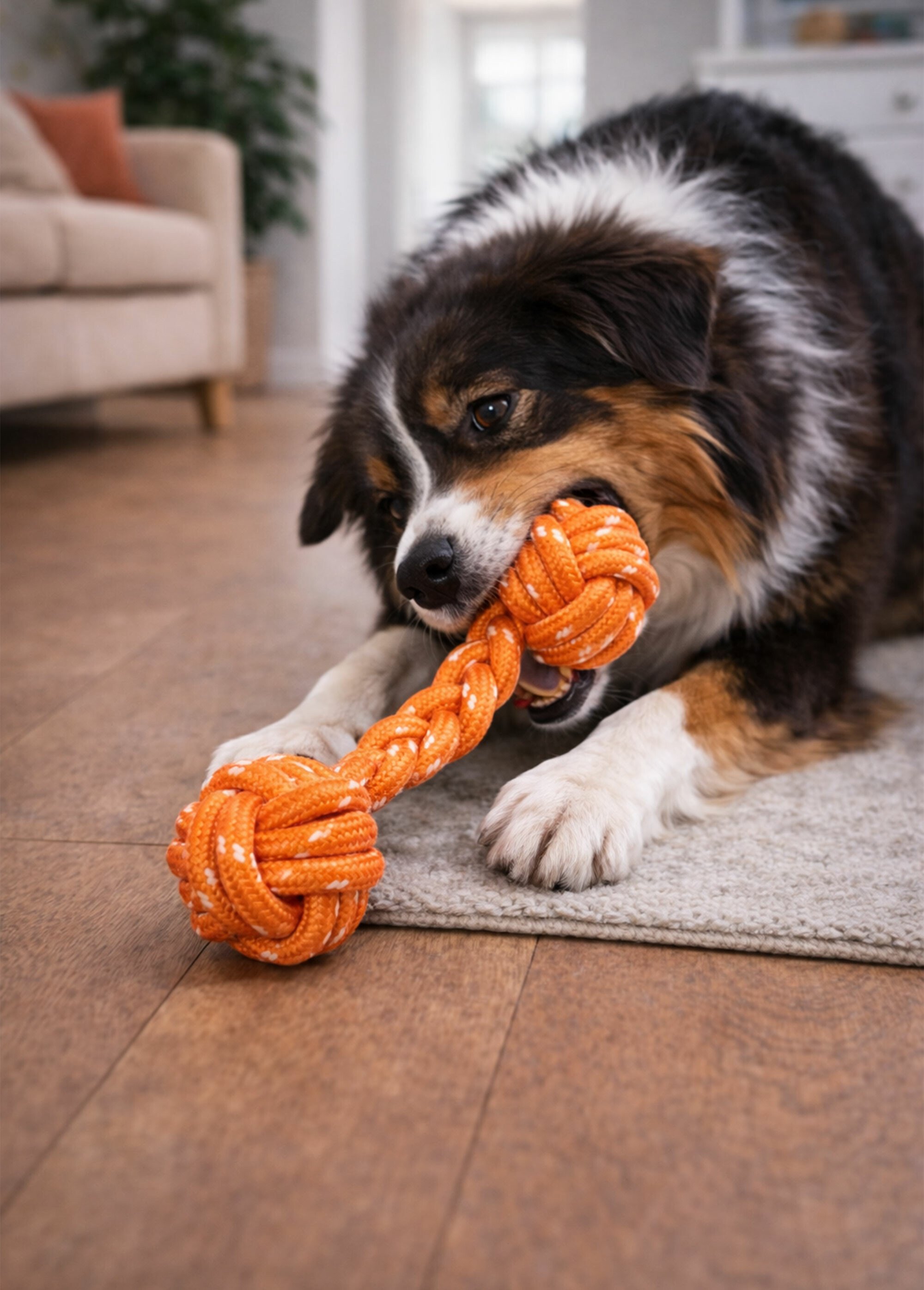Jouet pour chien, forme corde à noeuds ORANGE RIG-00005509EL SI1