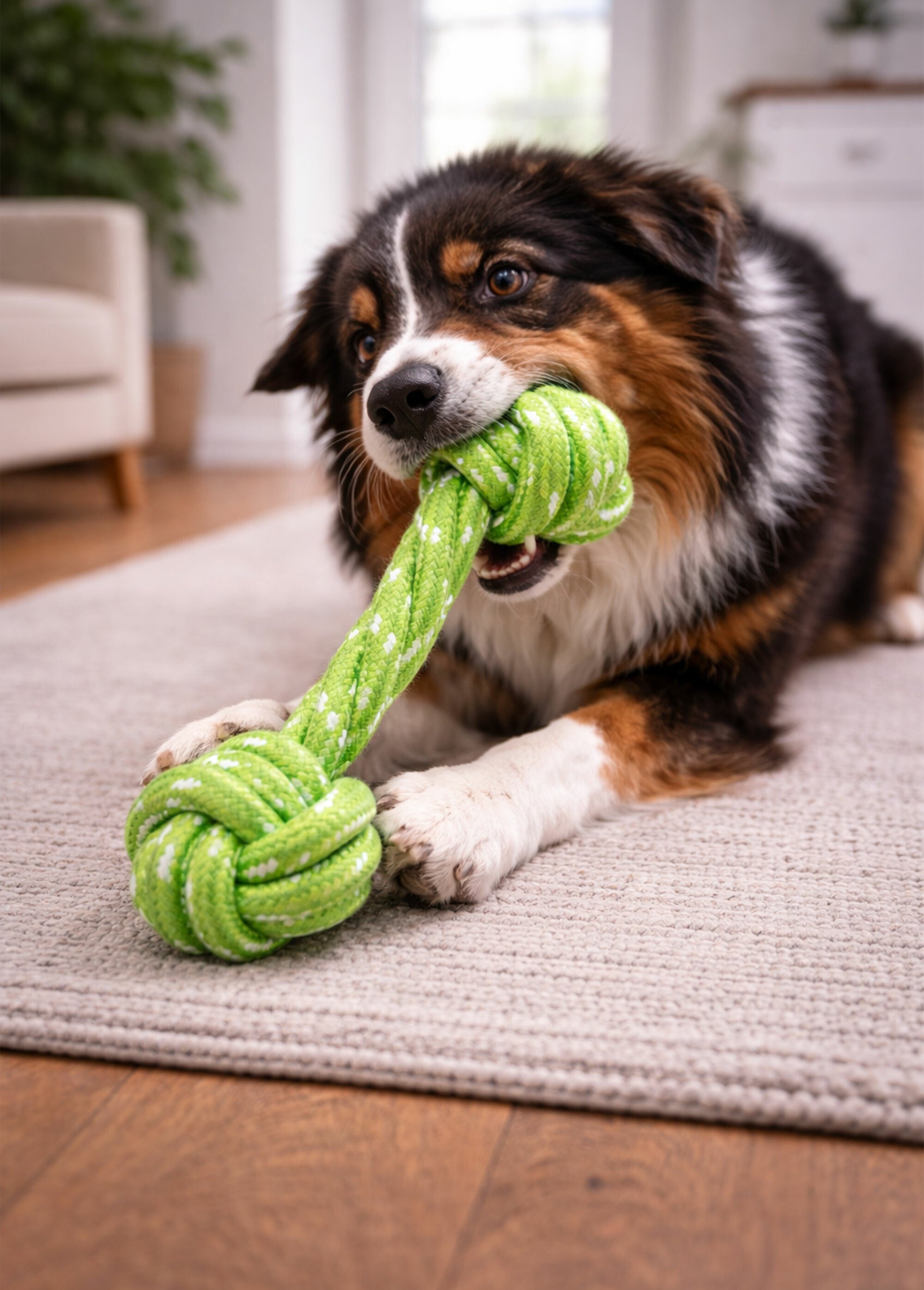 Jouet pour chien, forme corde à noeuds VERT RIG-00005509EL SI1