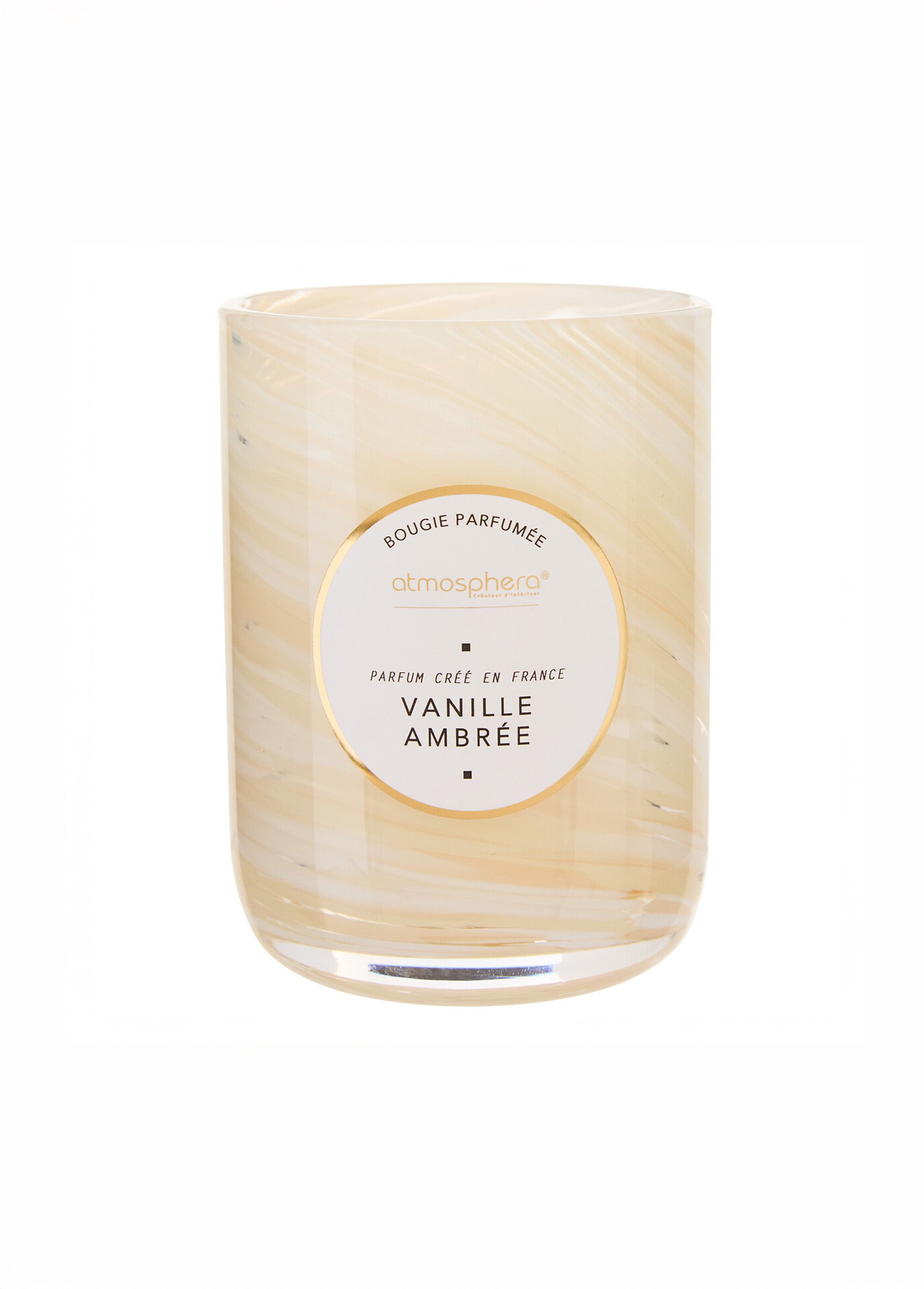 Bougie parfumée, verre effet tourbillon Beige JJA-214807 DE1