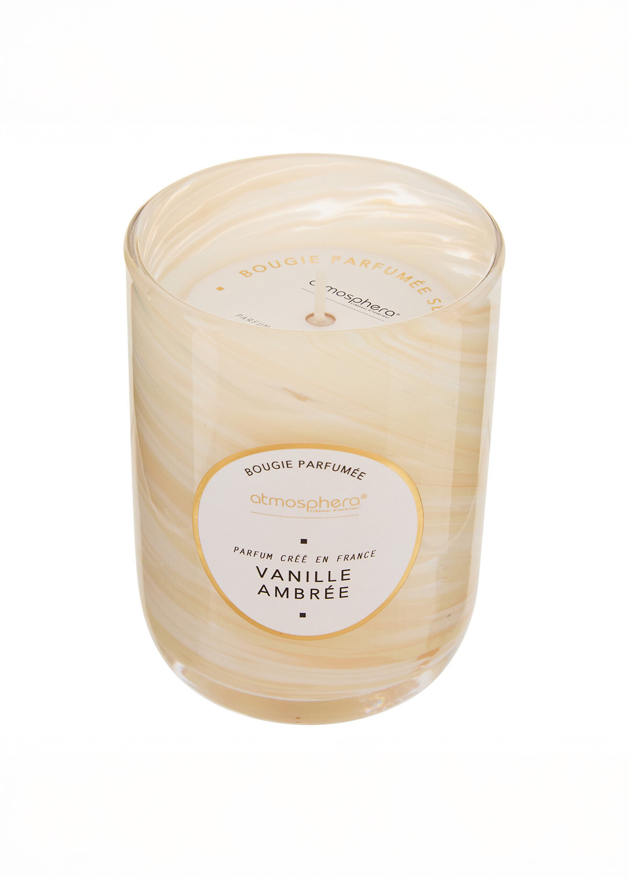Bougie parfumée, verre effet tourbillon Beige JJA-214807 DE2
