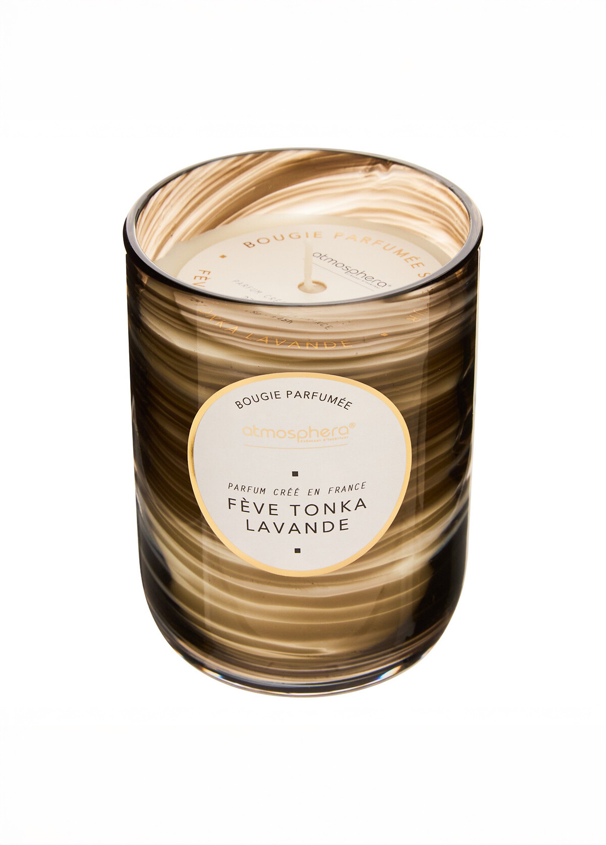 Bougie parfumée, verre effet tourbillon Marron JJA-214807 DE1