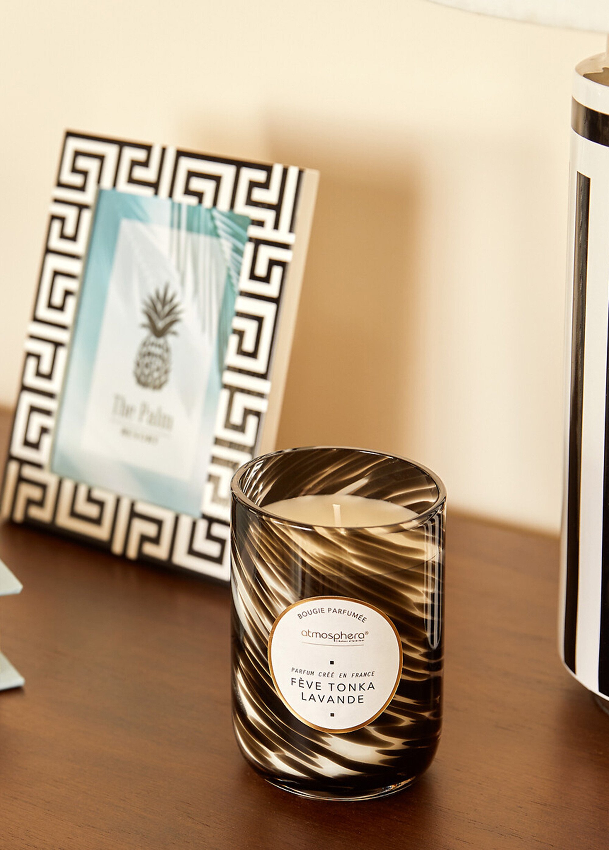 Bougie parfumée, verre effet tourbillon Marron JJA-214807 SI2