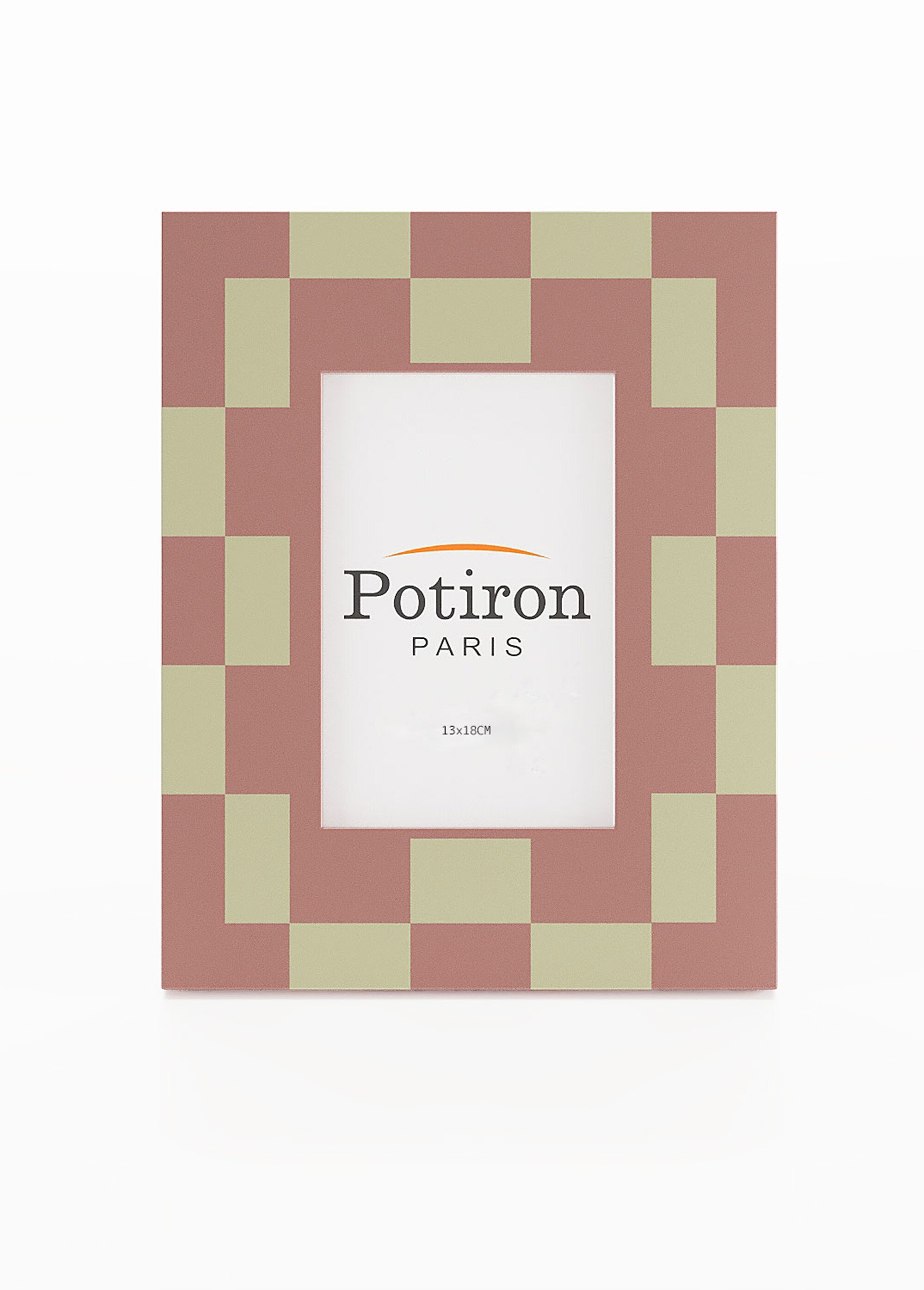 Cadre photo à poser avec motif damier Beige POT-SYDNEY FA2