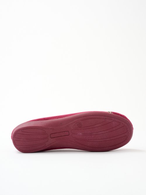 Chaussons ballerines chauds largeur confort Femme Rouge OMALAYA UN1