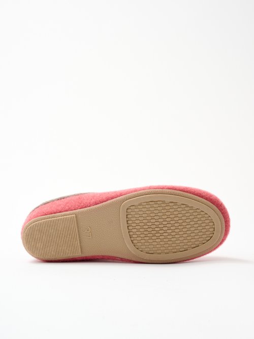 Chaussons mules compensés motif fleuri Femme Rose OURIBA UN1