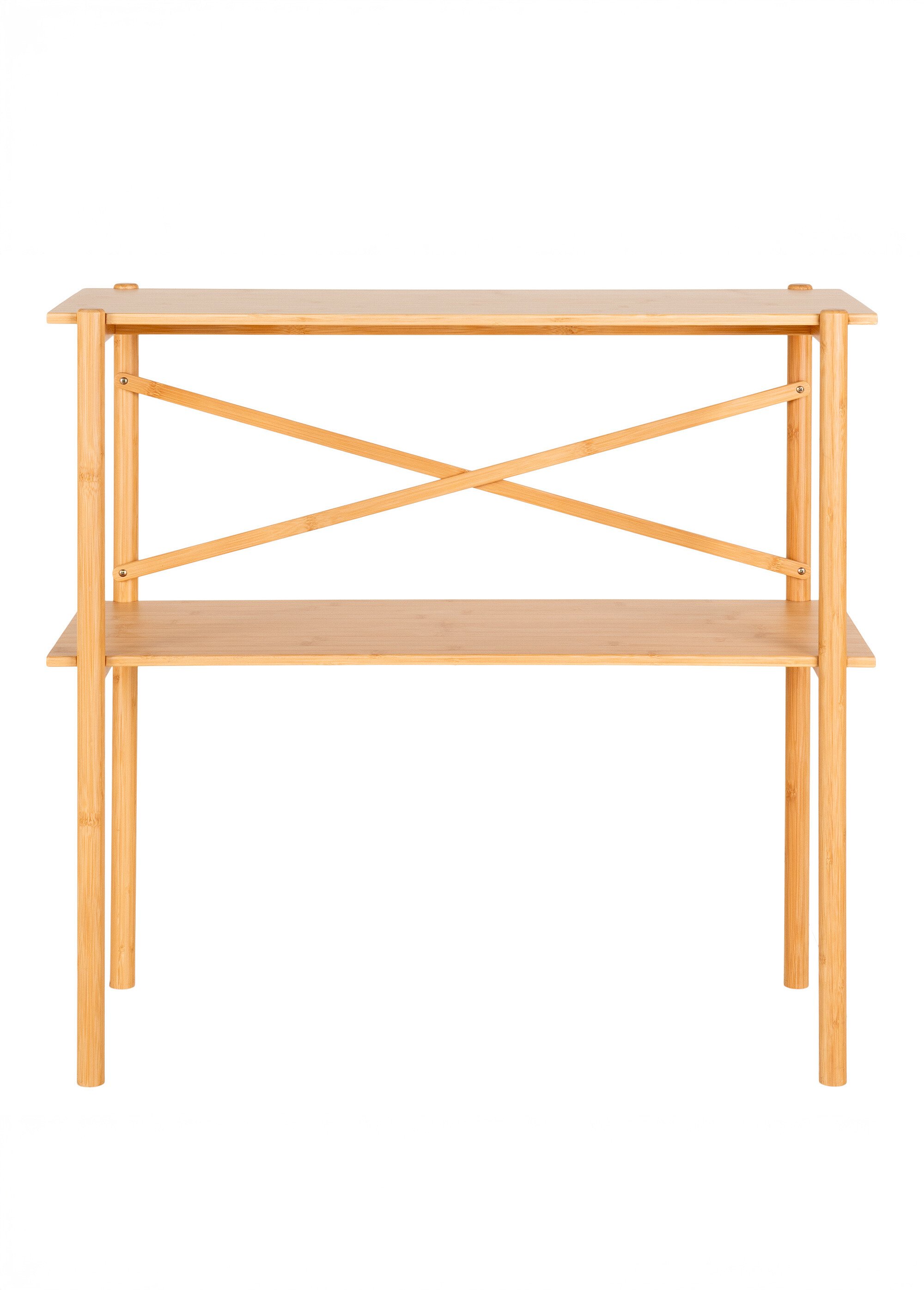 Console bambou 2 niveaux, détail croisé BEIGE HN-2301002 DE1