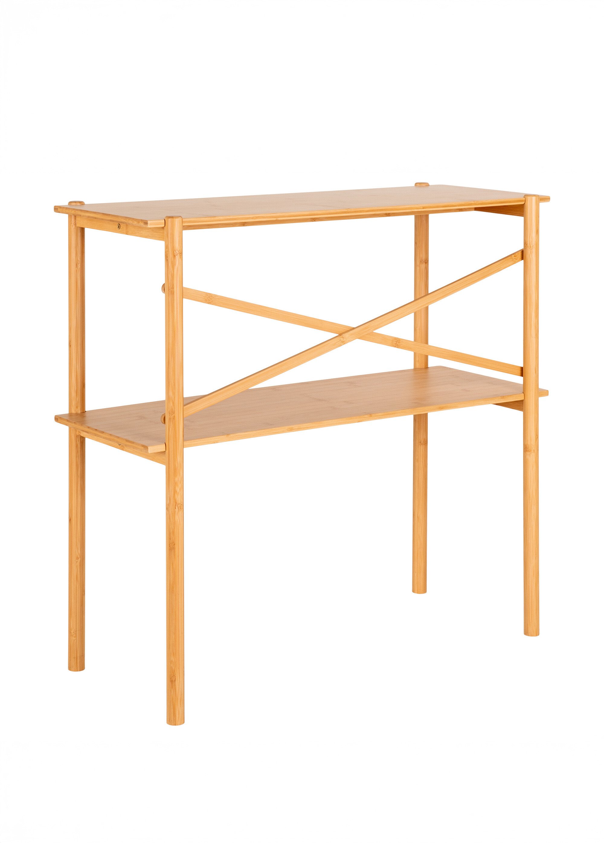Console bambou 2 niveaux, détail croisé