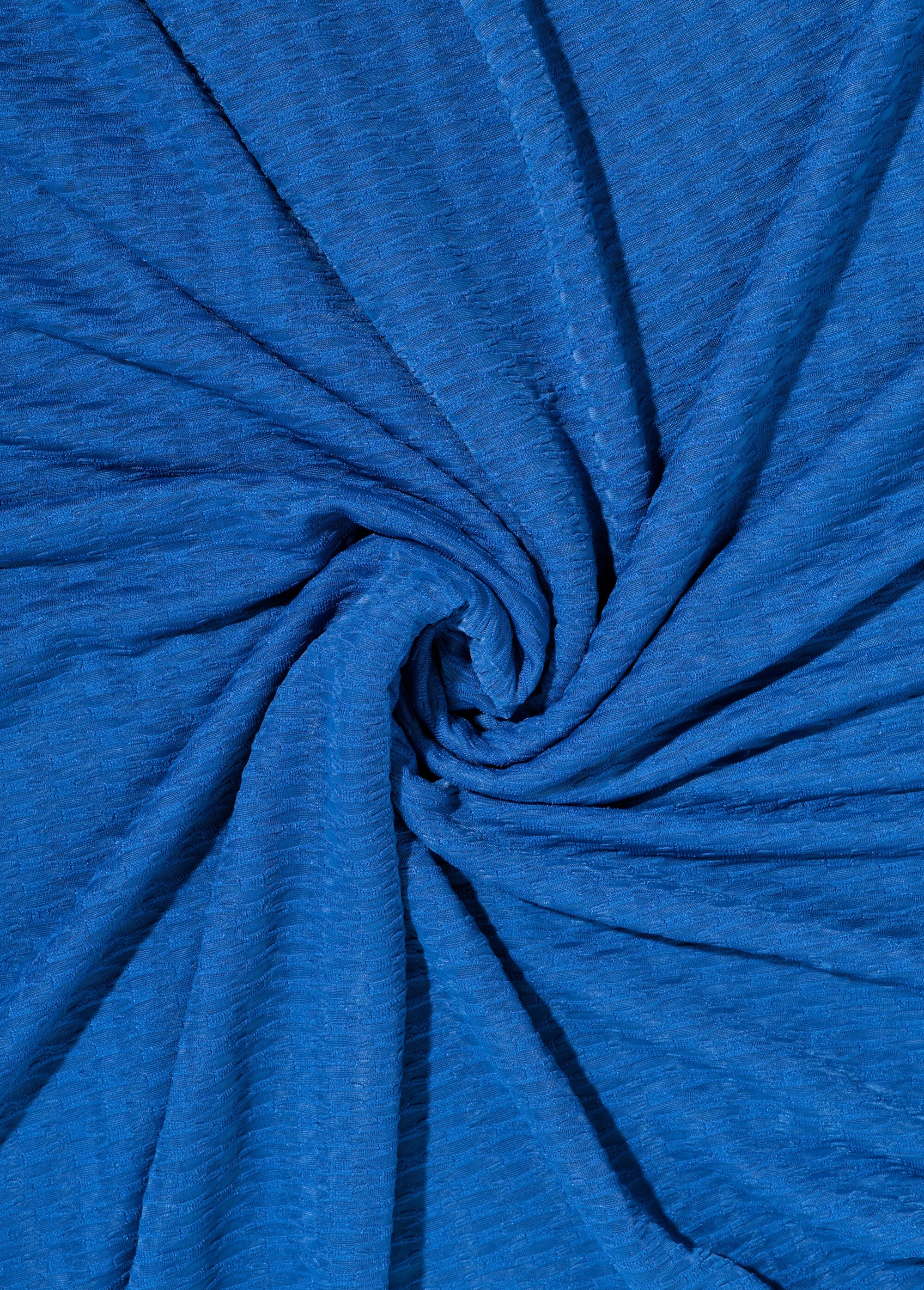 Coupon habillement, maille transparente reliefée BLEU COT139067 FA1