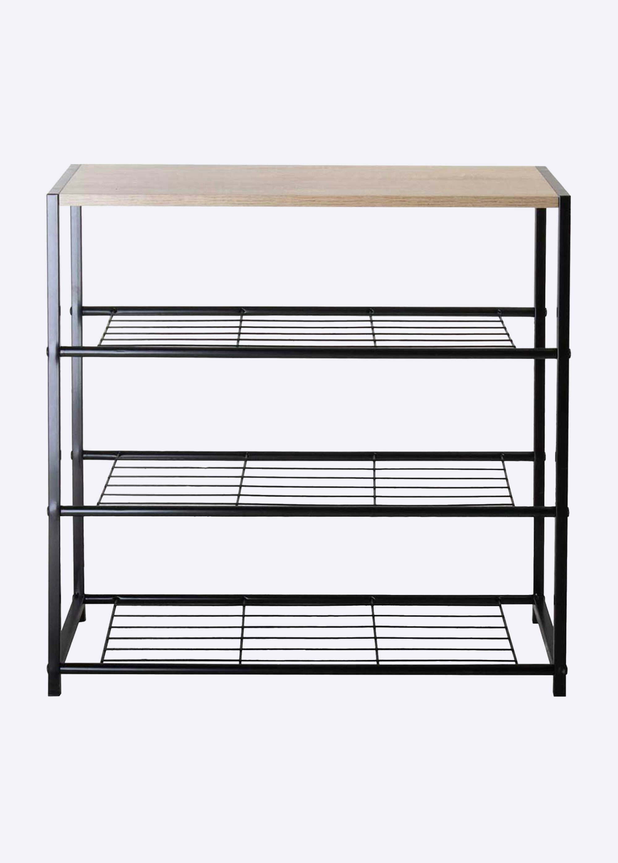 Etagère à chaussures 3 niveaux métal MARRON CAL-11574133 FA1